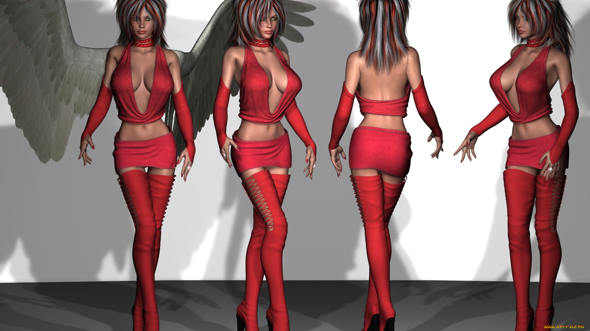 3д, графика, люди, , people, девушки, взгляд, фон