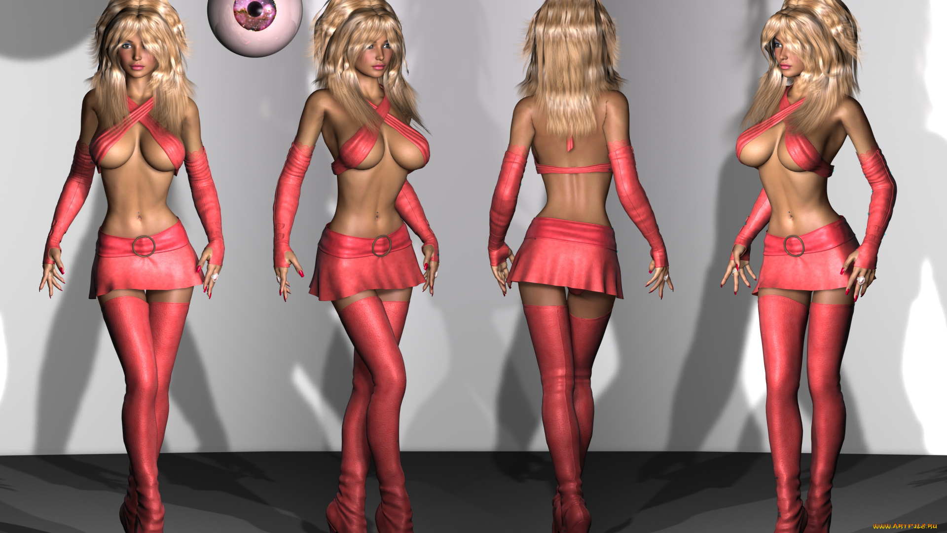 3д, графика, люди, , people, девушки, взгляд, фон