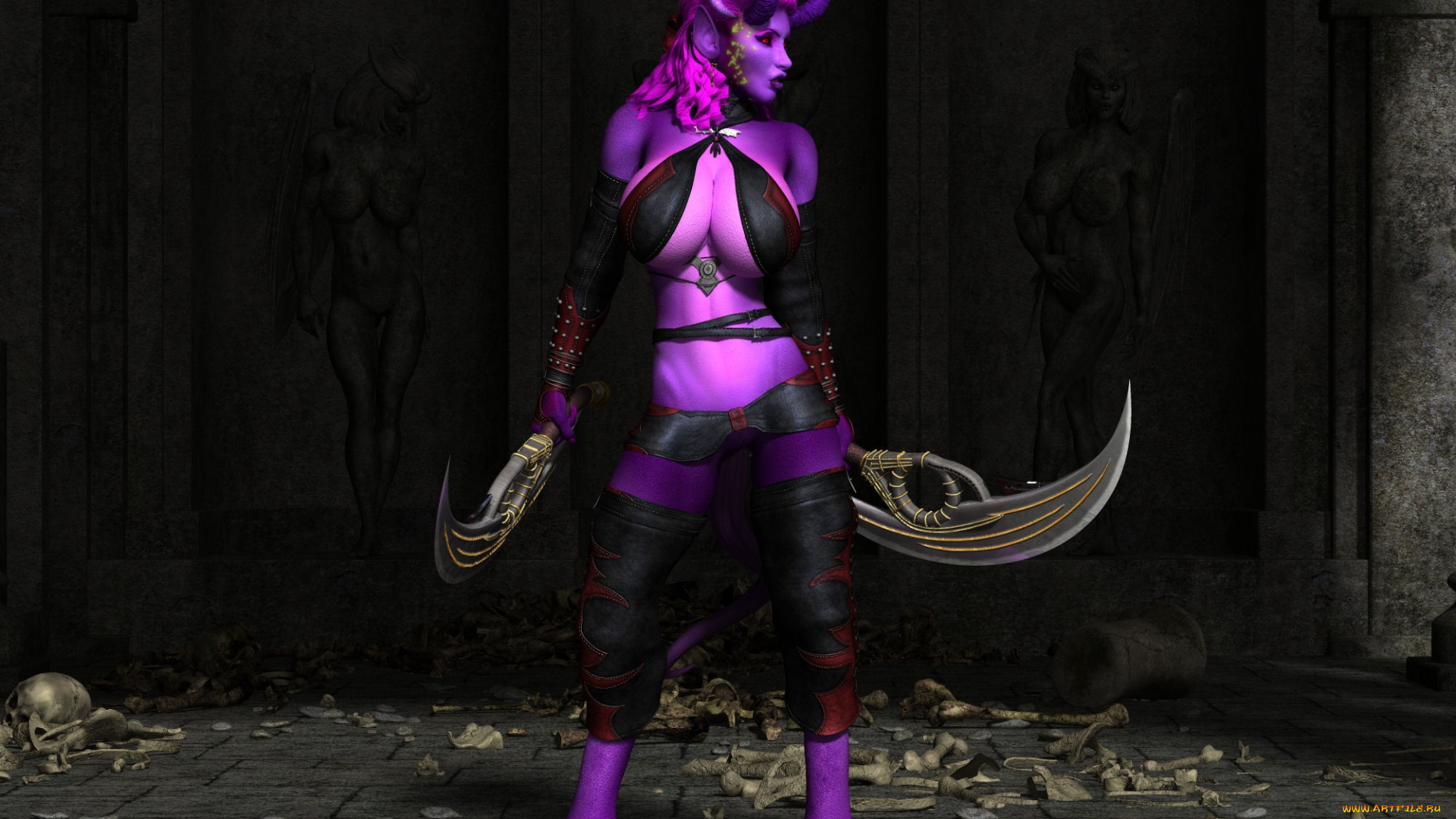 3д, графика, существа, , creatures, кастаника, оружие, фон