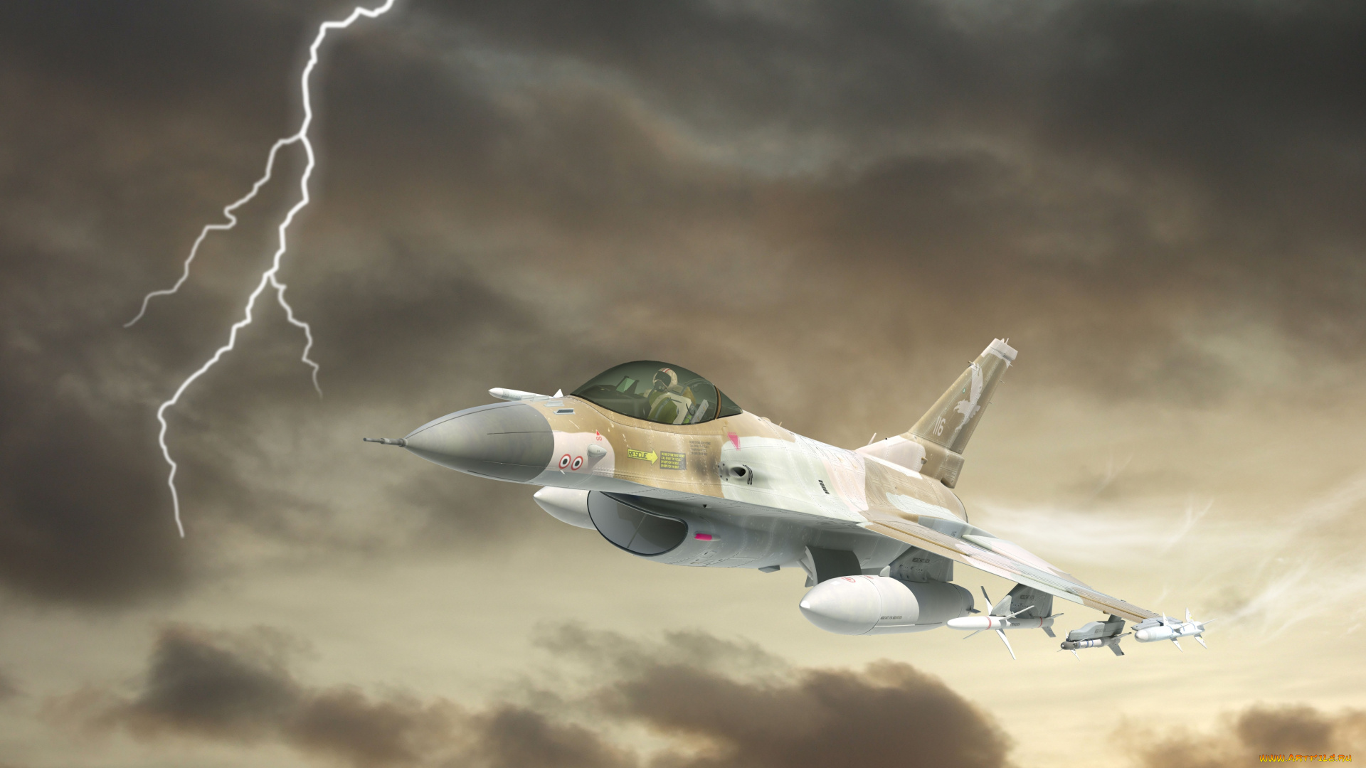 авиация, 3д, рисованые, v-graphic, молния, облака, полет, самолет