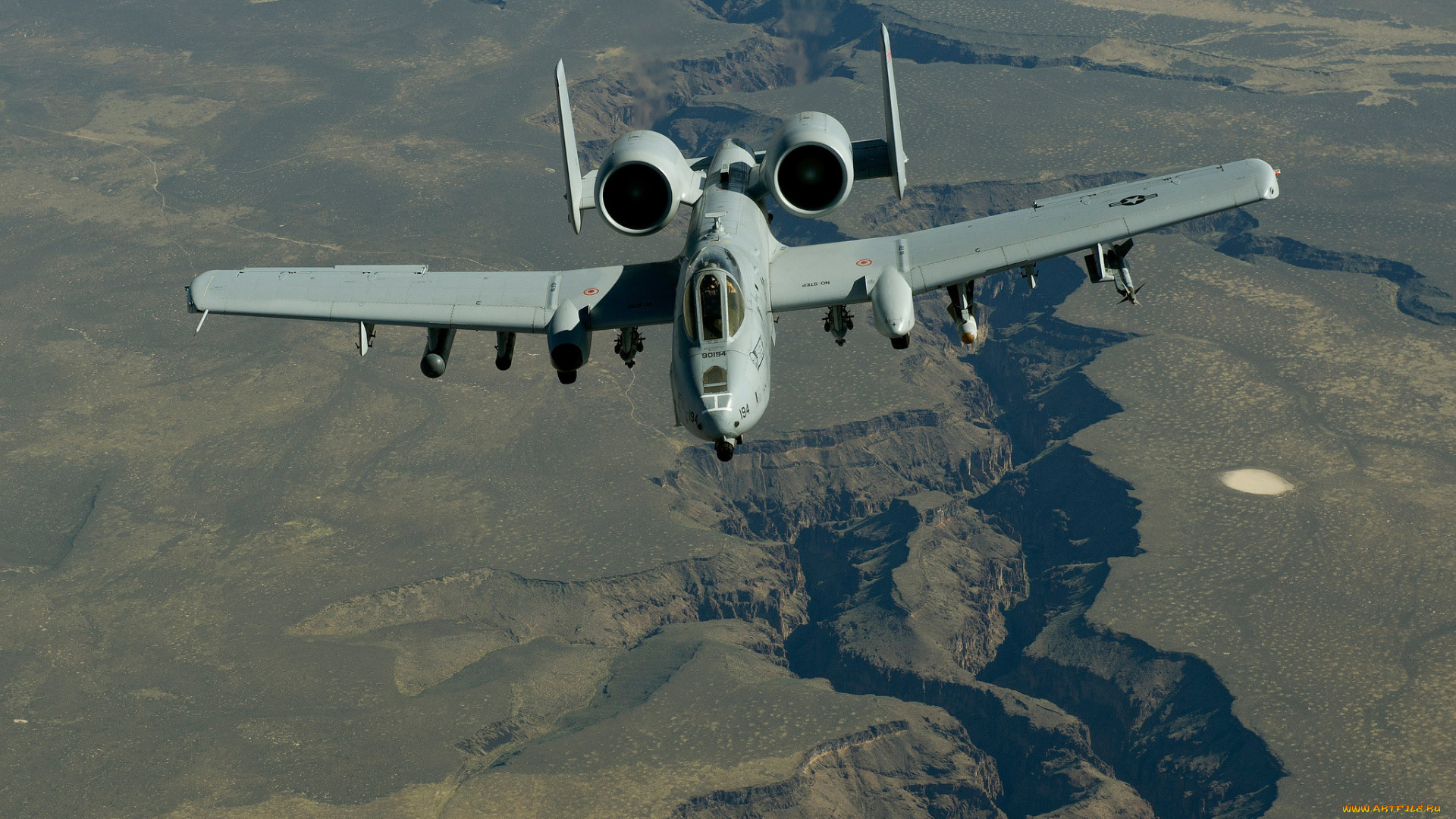 авиация, боевые, самолёты, thunderbolt, ii, a-10, штурмовик, полет, ландшафт