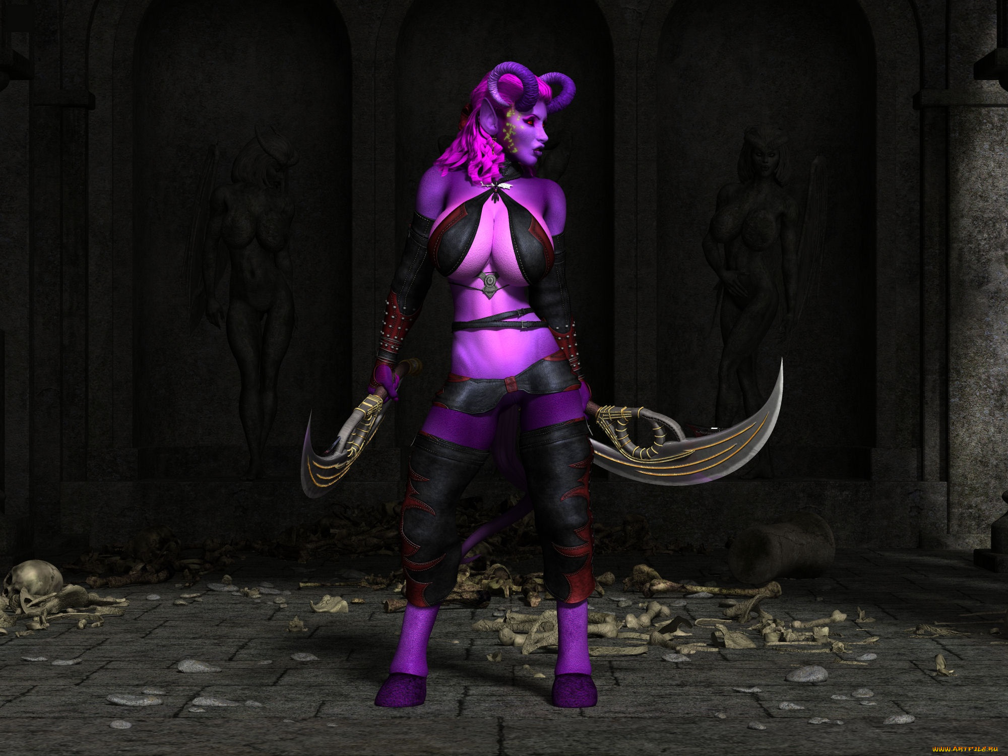 3д, графика, существа, , creatures, кастаника, оружие, фон