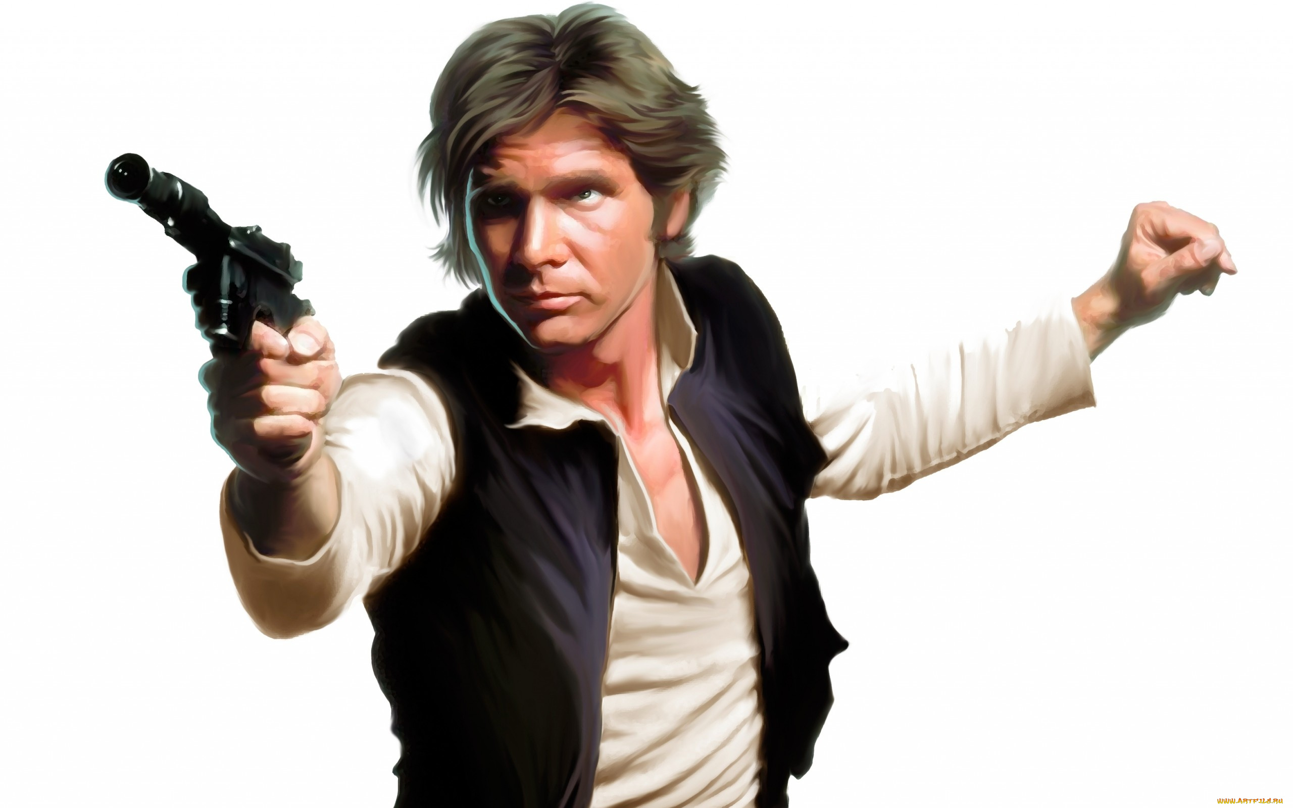 рисованное, кино, фантастика, art, harrison, ford, star, wars, han, solo