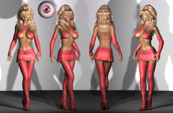 Картинка 3д+графика люди+ people девушки взгляд фон