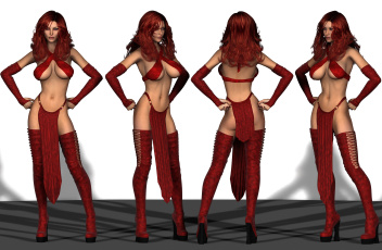 обоя 3д графика, люди , people, девушки, взгляд, фон