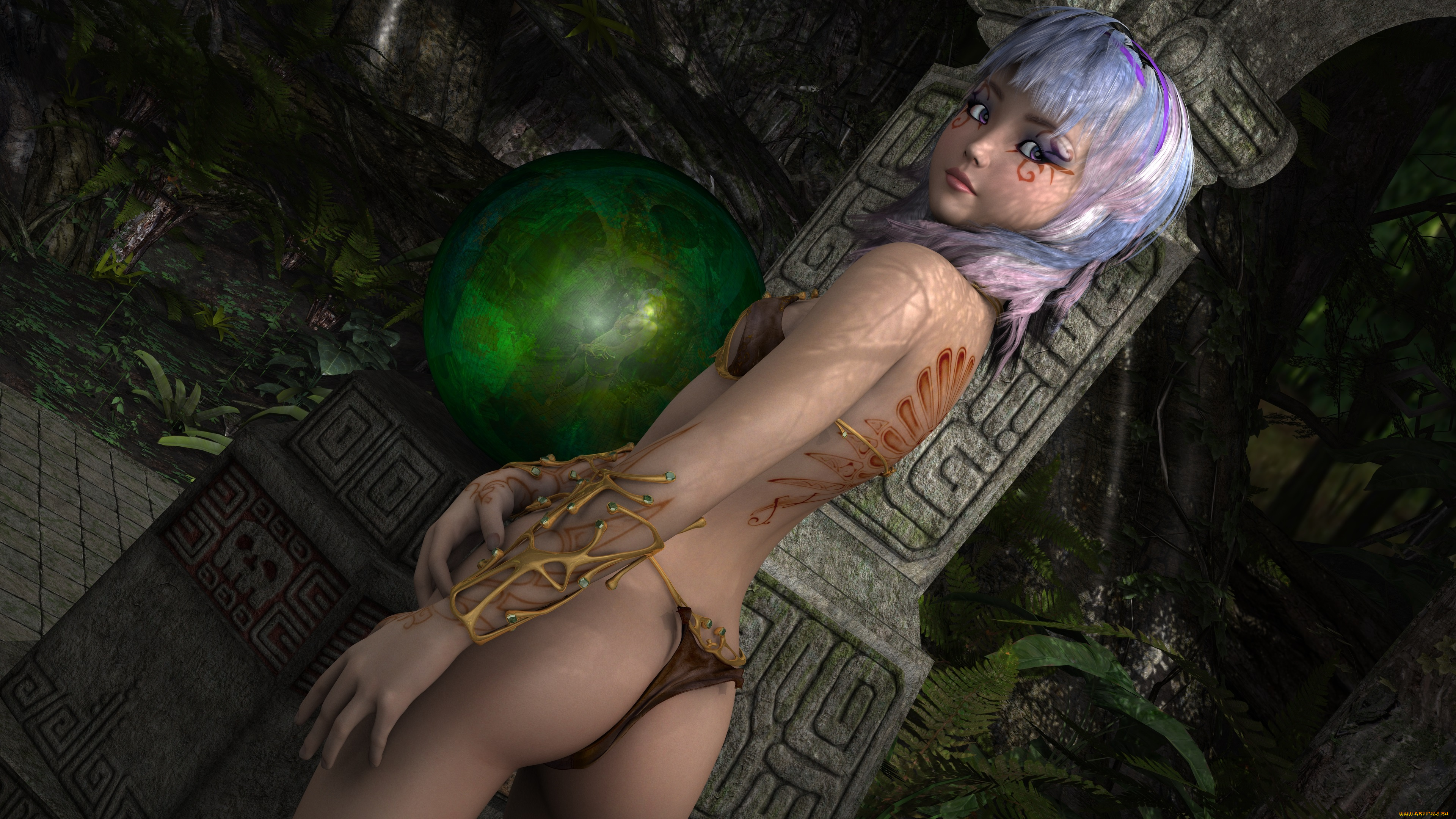 3д, графика, эльфы, , elves, эльфийка, взгляд, фон