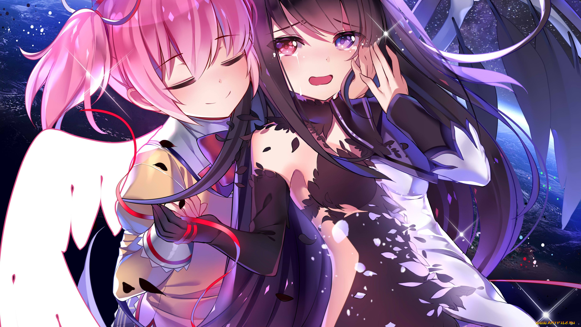 аниме, ангелы, , демоны, арт, девушки