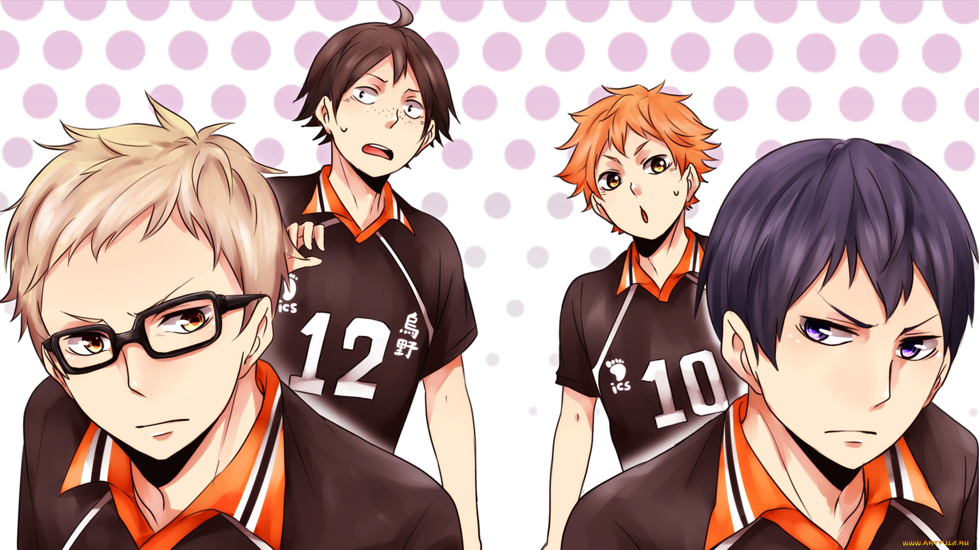 аниме, haikyuu, волейбол, парни