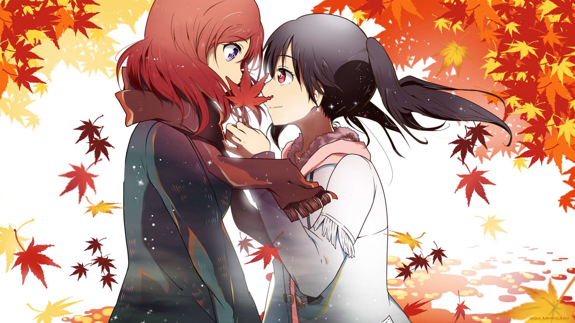 аниме, love, live, , school, idol, project, взгляд, фон, девушка