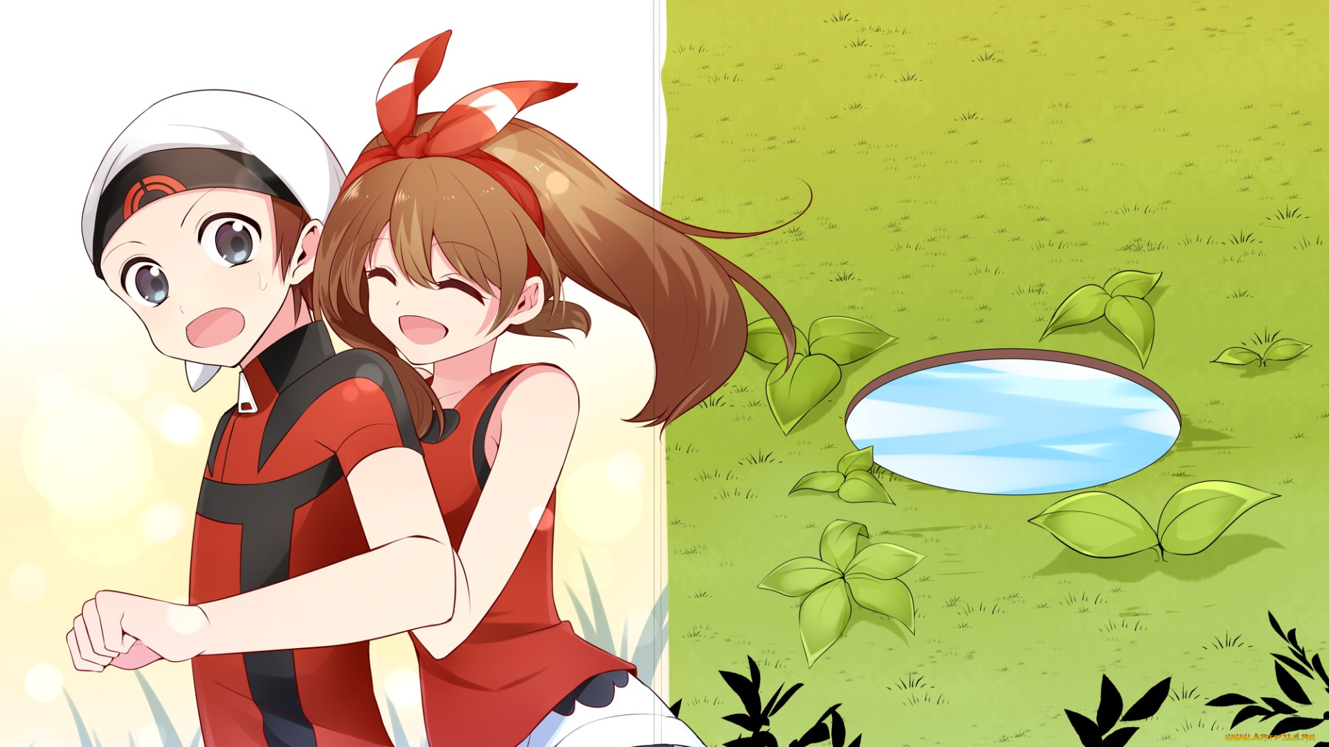 аниме, pokemon, парочка