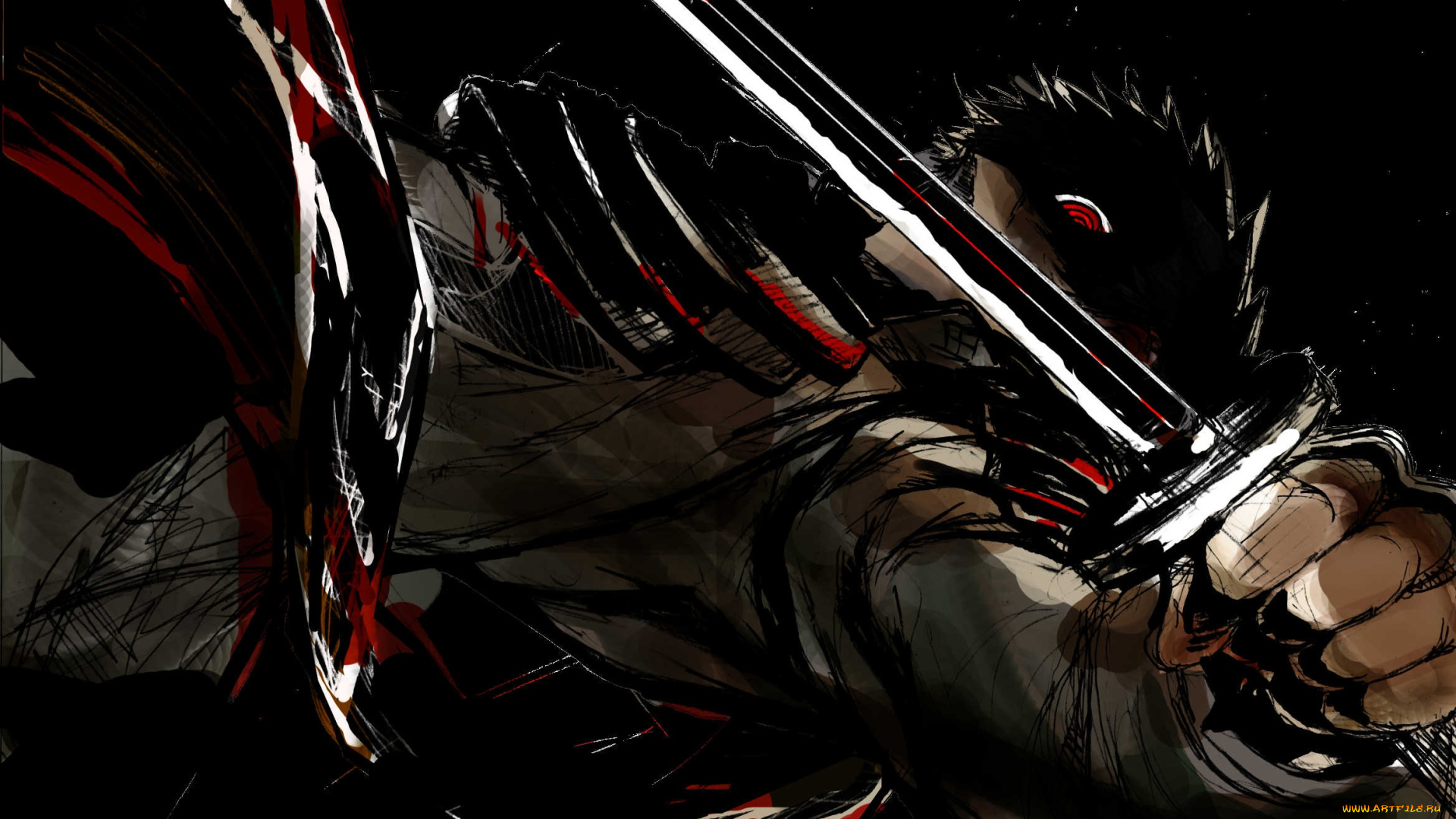 аниме, touken, ranbu, взгляд, парень, меч