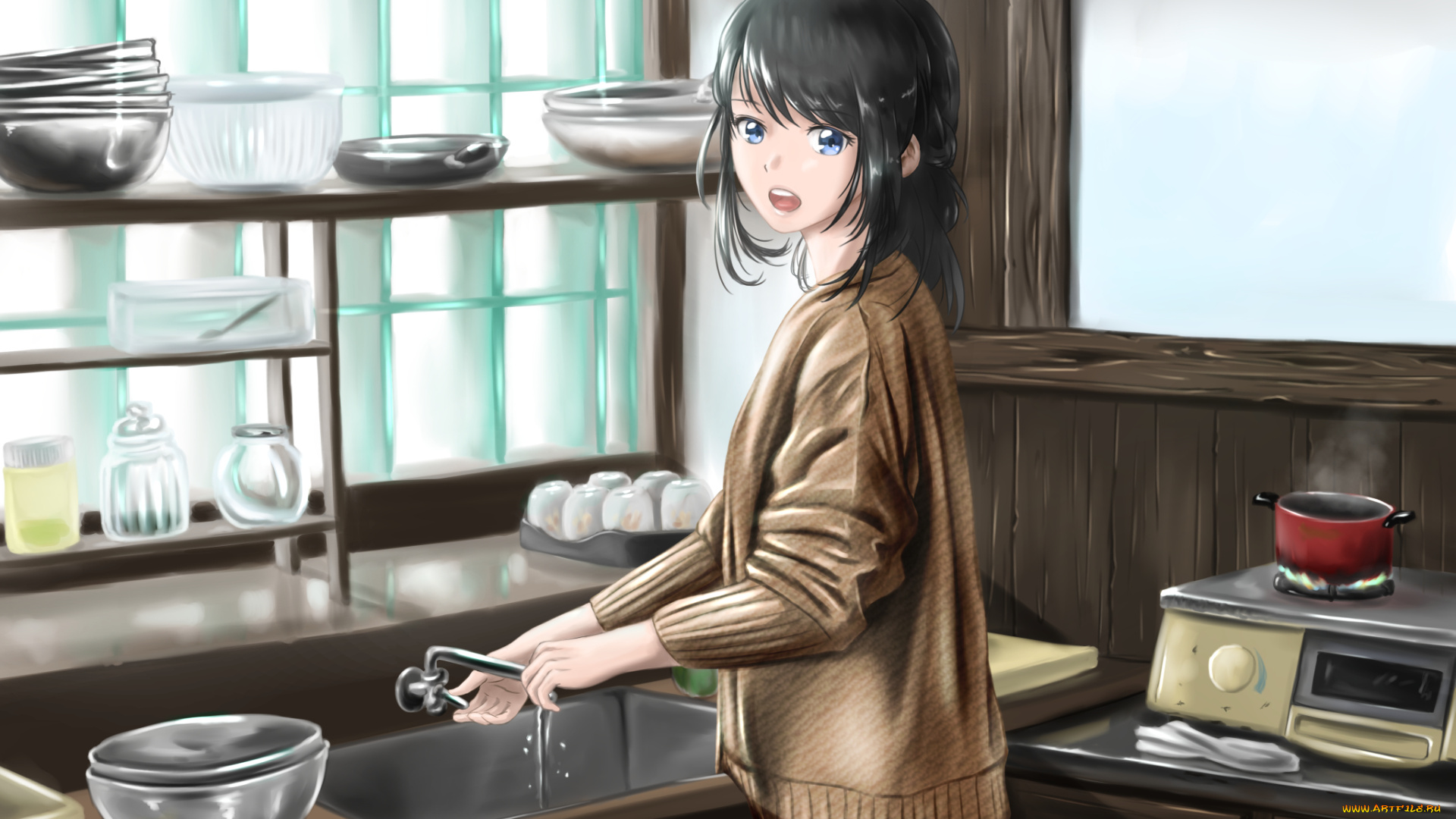 аниме, unknown, , другое, девушка, parsue, кухня