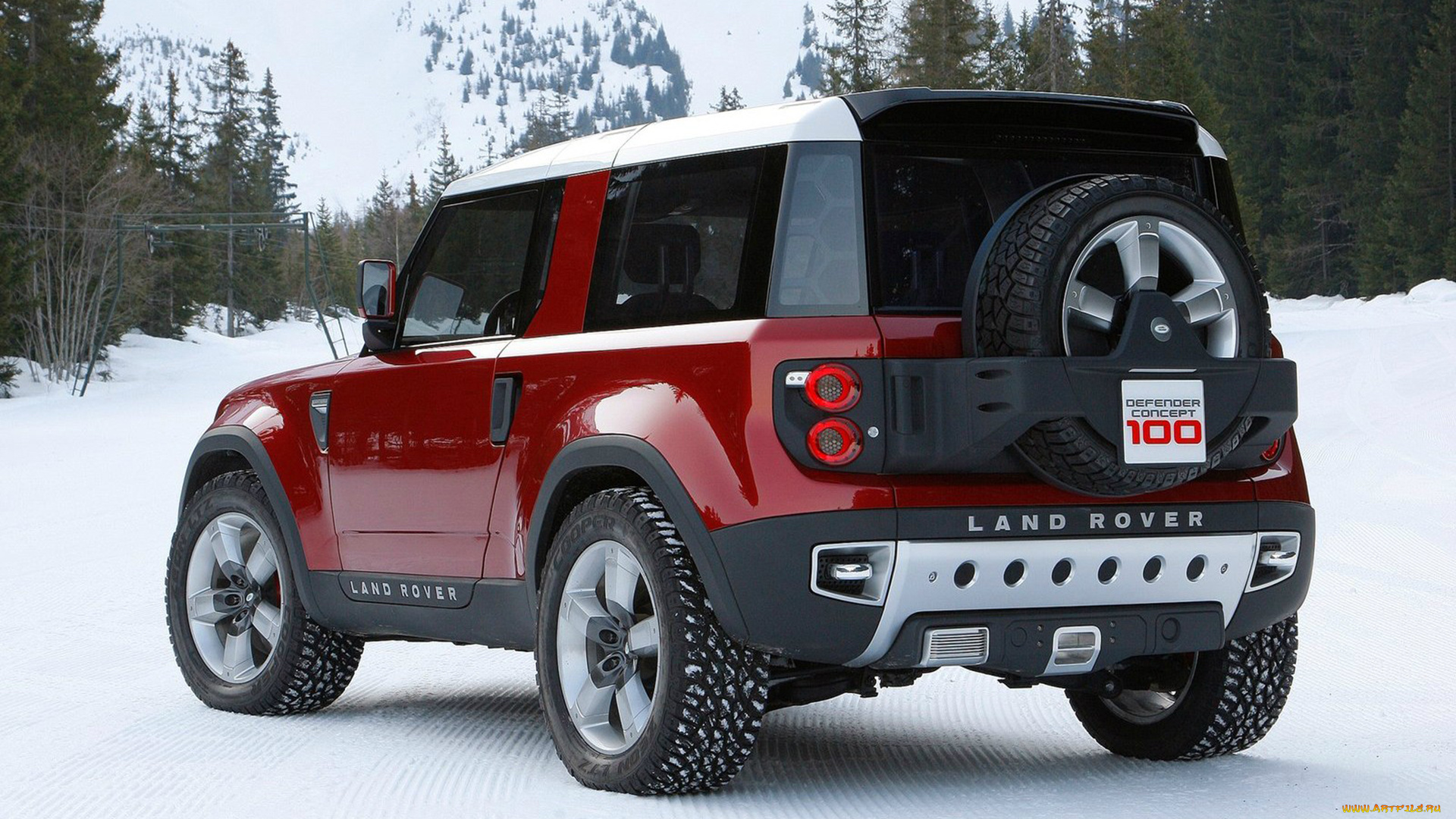 land-rover, defender, concept, 2016, автомобили, land-rover, defender, concept, 2016, внедорожник, природа, красный, джип
