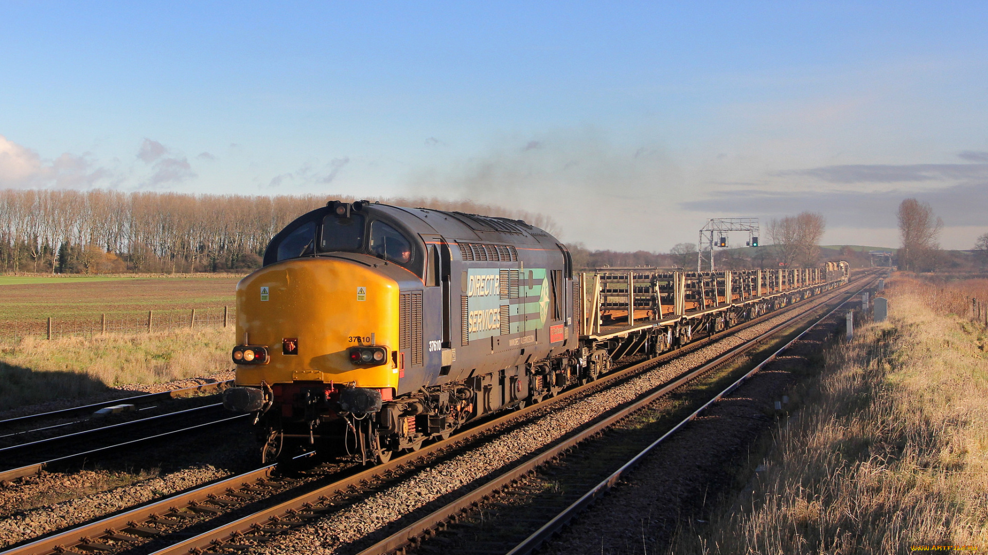 техника, поезда, рельсы, локомотив, состав