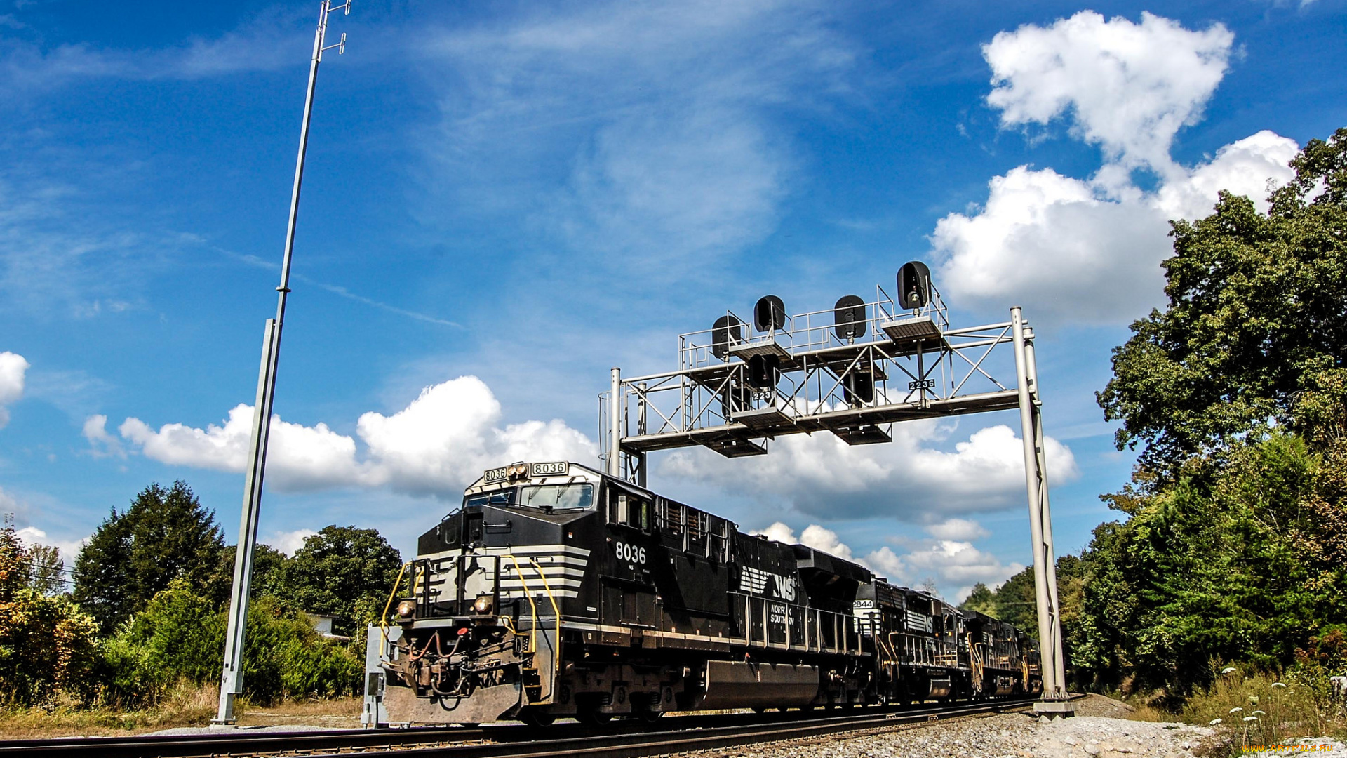 техника, поезда, рельсы, локомотив, состав