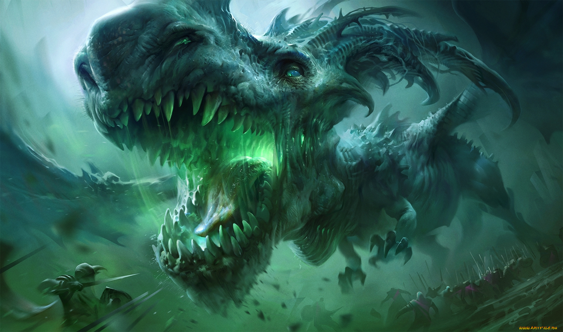 фэнтези, драконы, дракон, клыки, морда, фантастика, бой, воины, армия