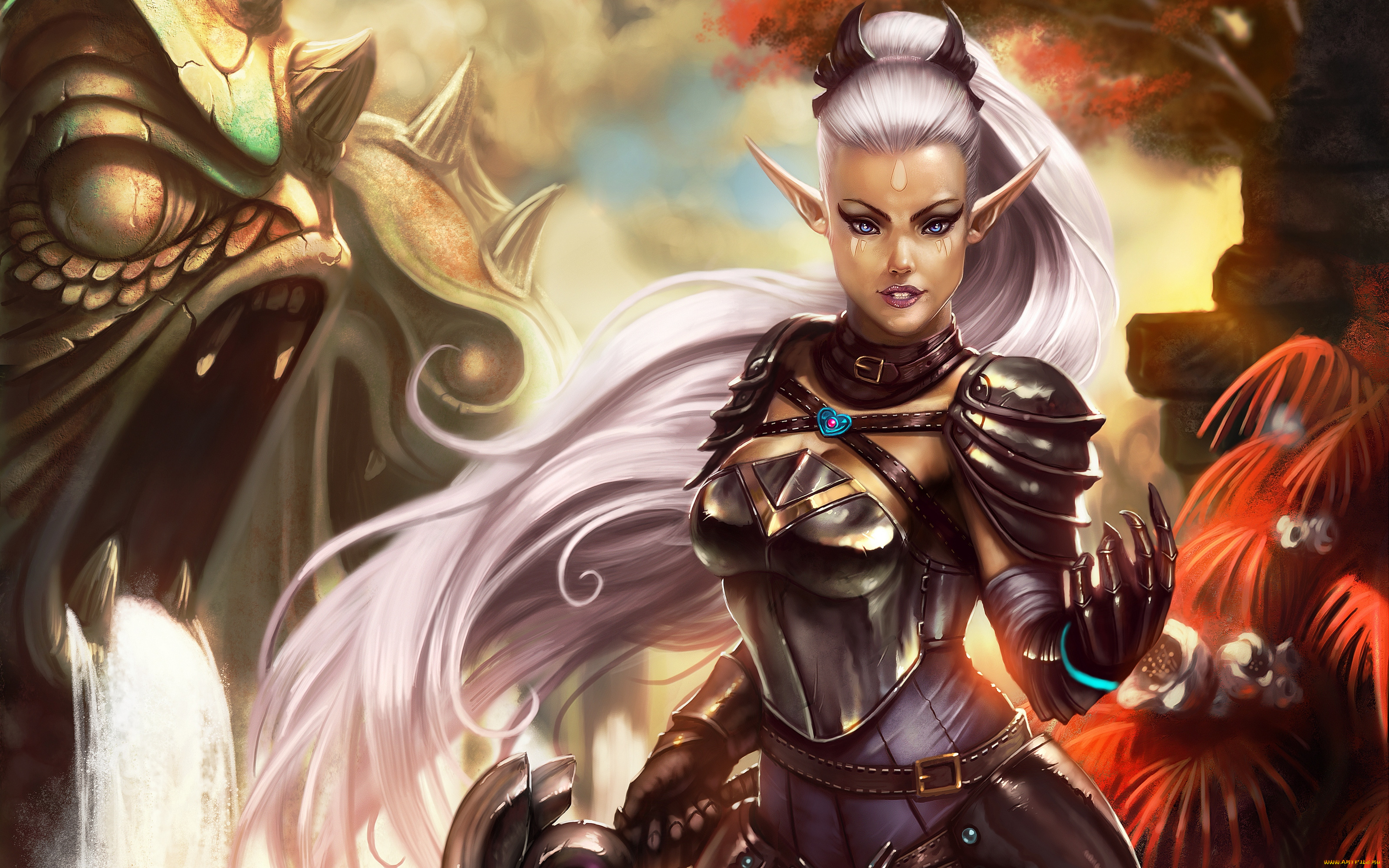 фэнтези, эльфы, девушка, эльф, доспехи