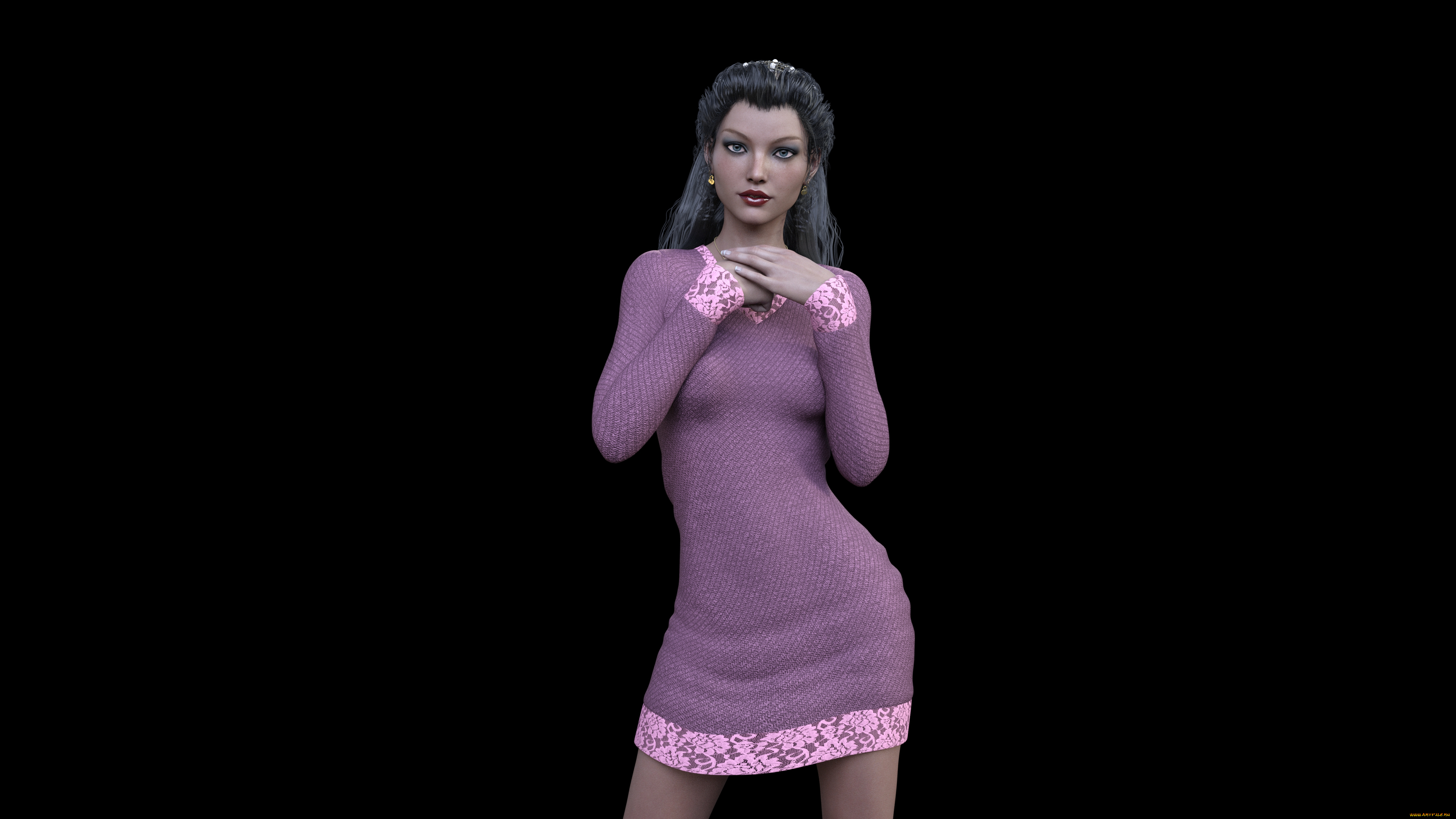 3д, графика, люди, , people, девушка, взгляд, фон