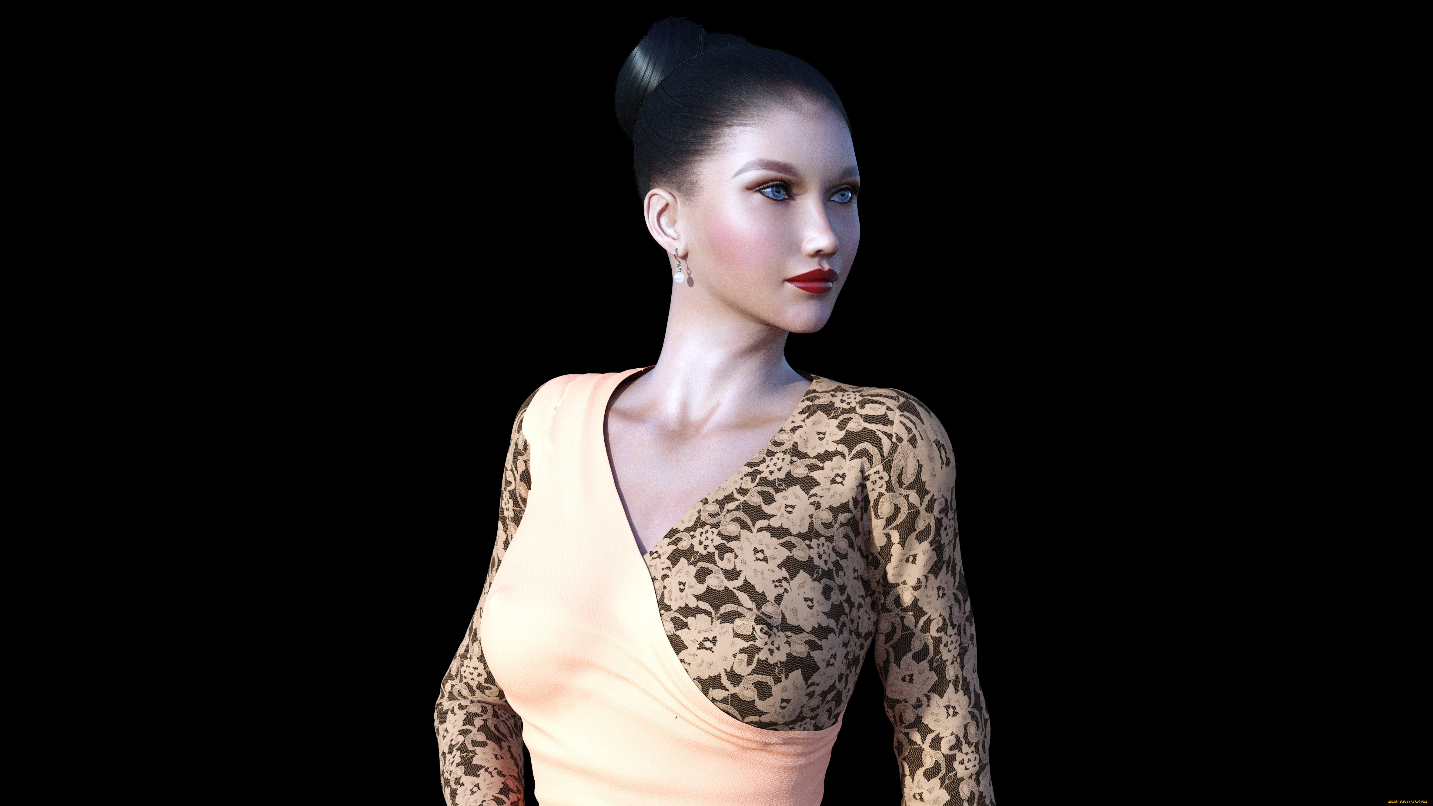 3д, графика, люди, , people, взгляд, фон, девушка