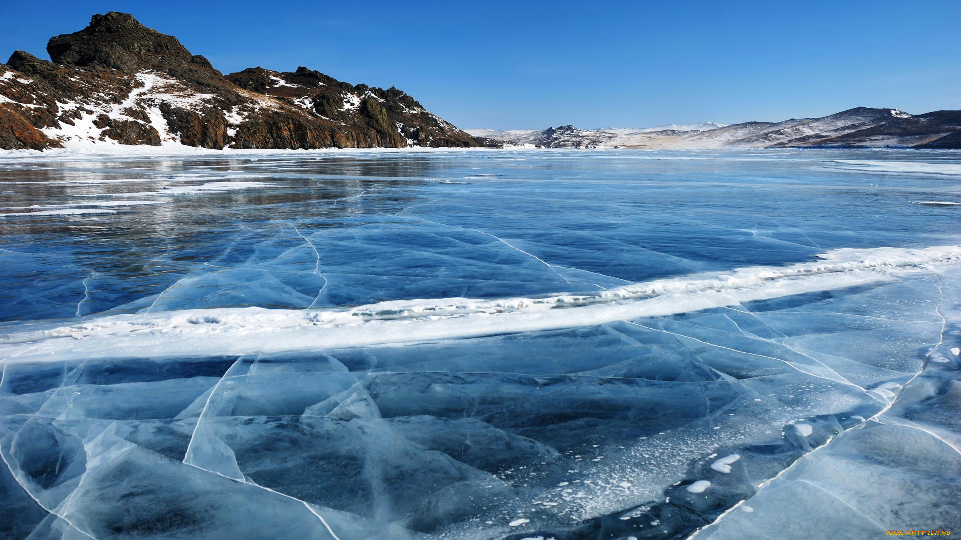 байкал, природа, зима, лёд, снег, холод, озеро, берег, камни, скала