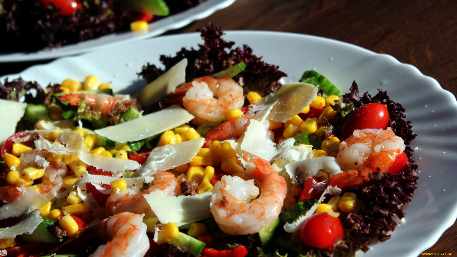 еда, салаты, , закуски, креветки, сыр, салат, листья