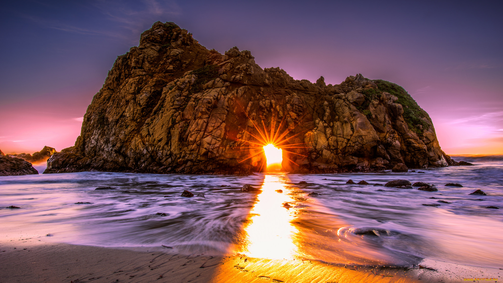 природа, побережье, скала