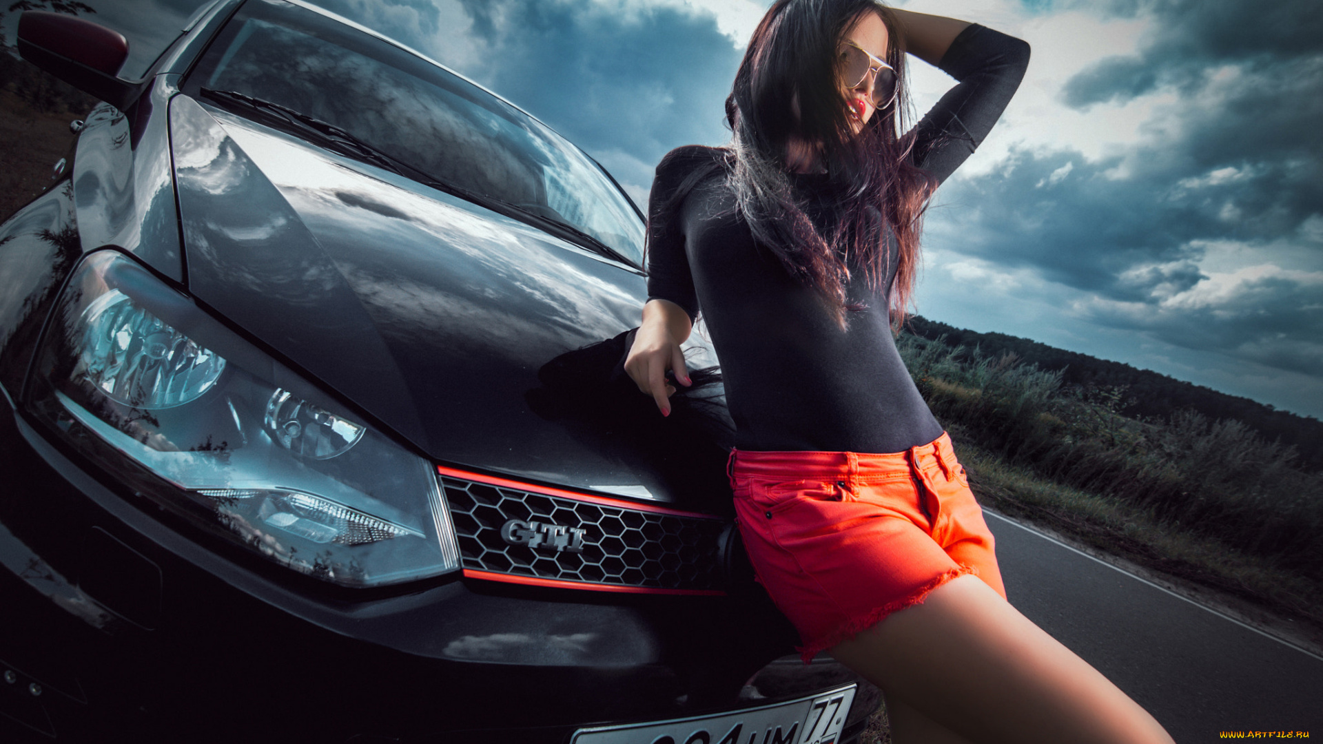 автомобили, -авто, с, девушками, красивая, девушка