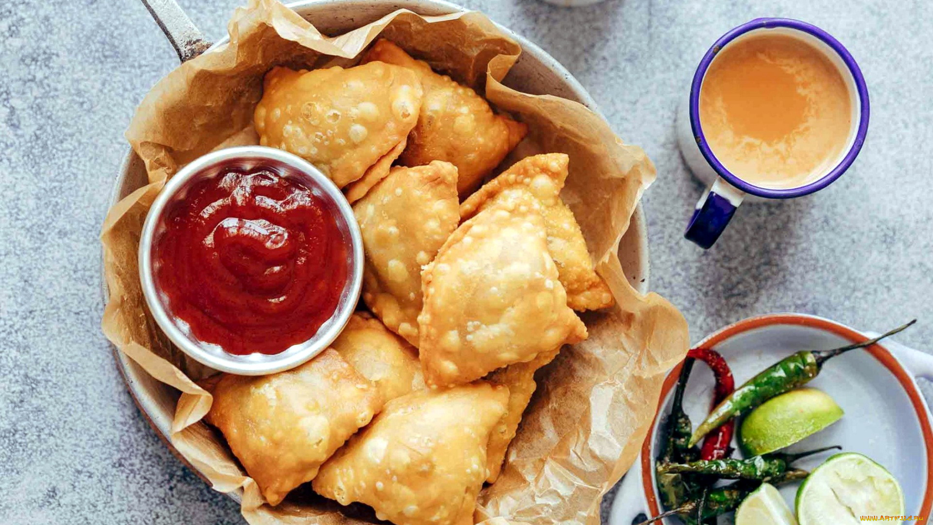 еда, хлеб, , выпечка, пирожки, индийская, соус, кухня