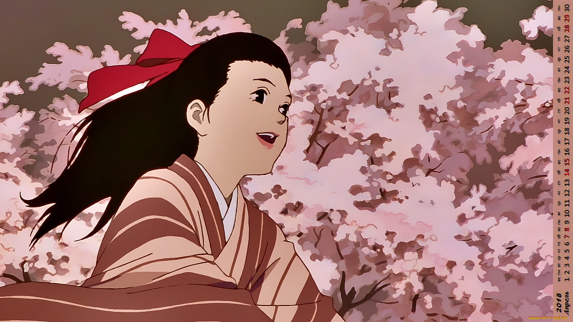 календари, аниме, дерево, взгляд, девушка