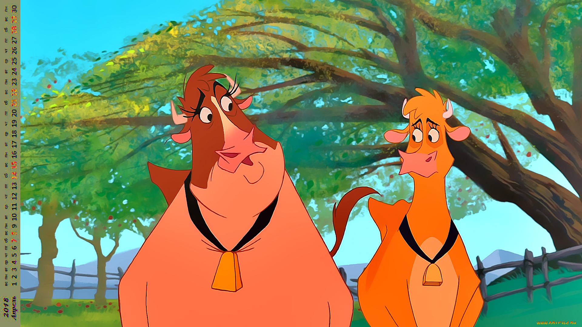 календари, кино, , мультфильмы, взгляд, корова