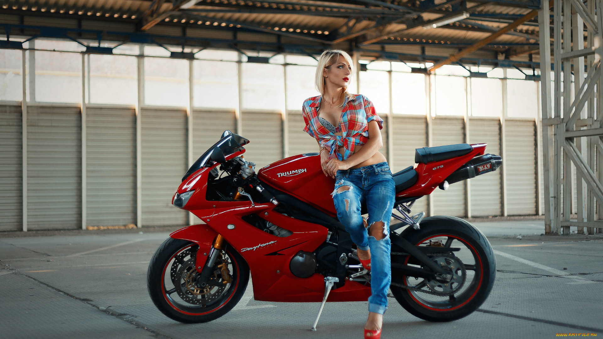 мотоциклы, мото, с, девушкой, красивая, девушка