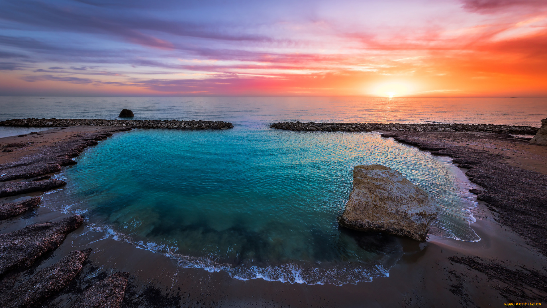 природа, побережье, простор