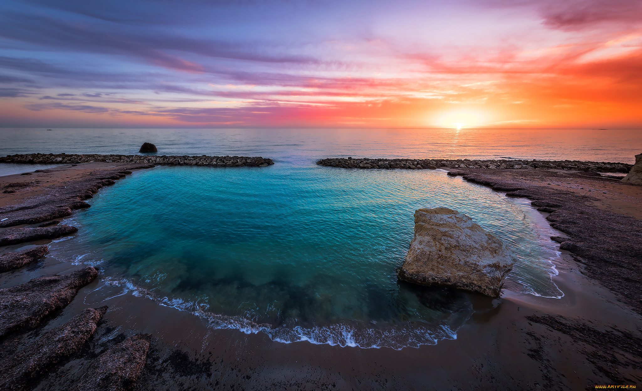 природа, побережье, простор