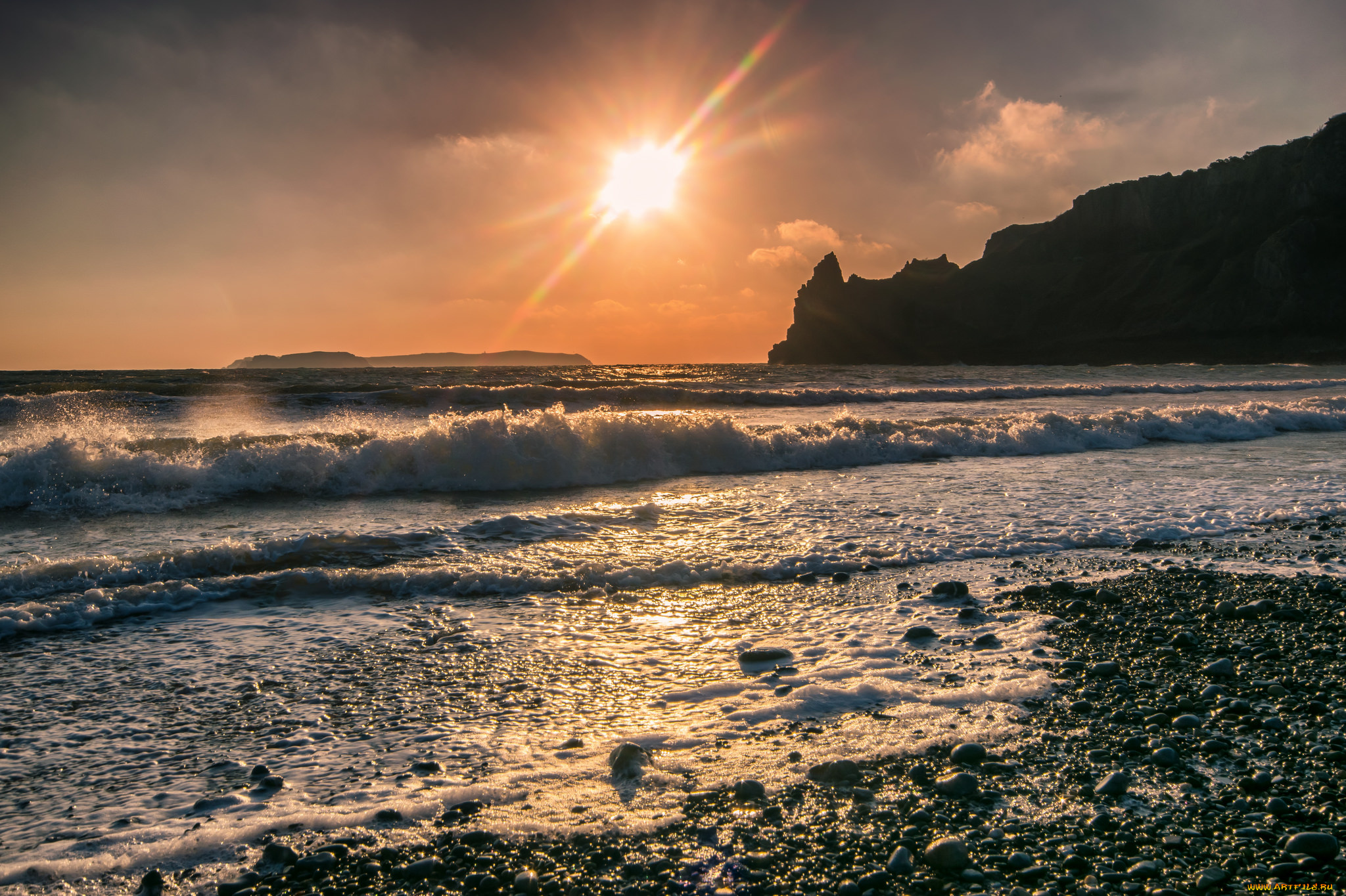 природа, побережье, простор