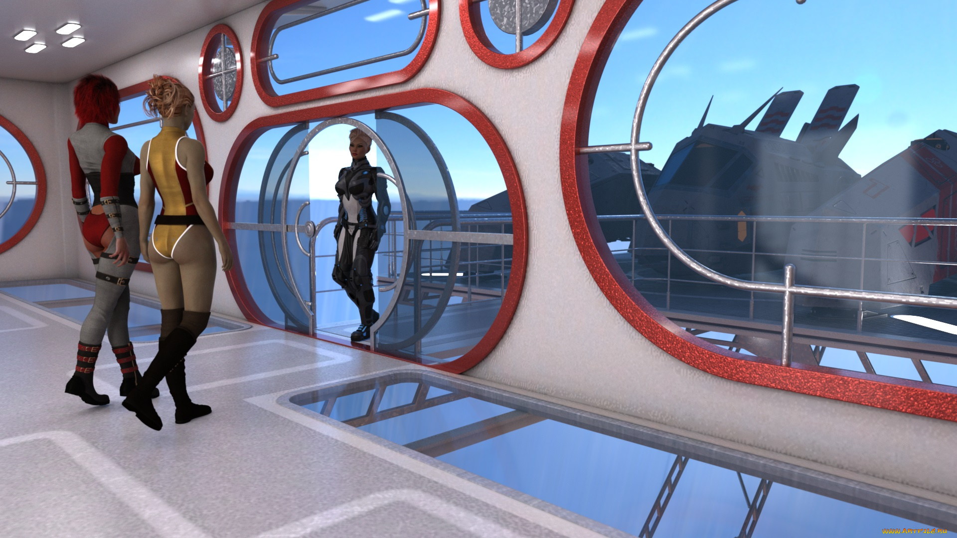 3д, графика, фантазия, , fantasy, фон, взгляд, девушки