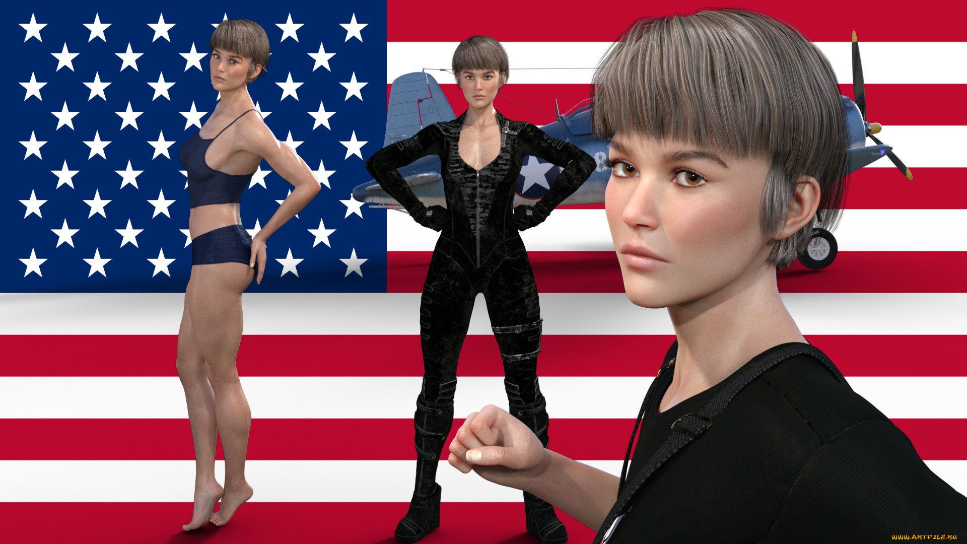 3д, графика, спорт, , sport, фон, взгляд, девушка