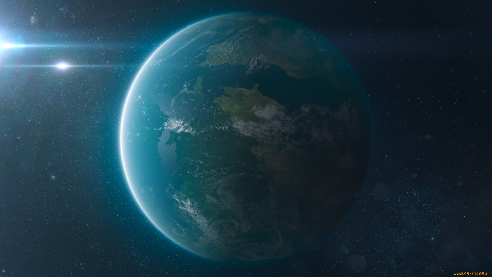 космос, земля, звезды, галактика, вселенная, планета