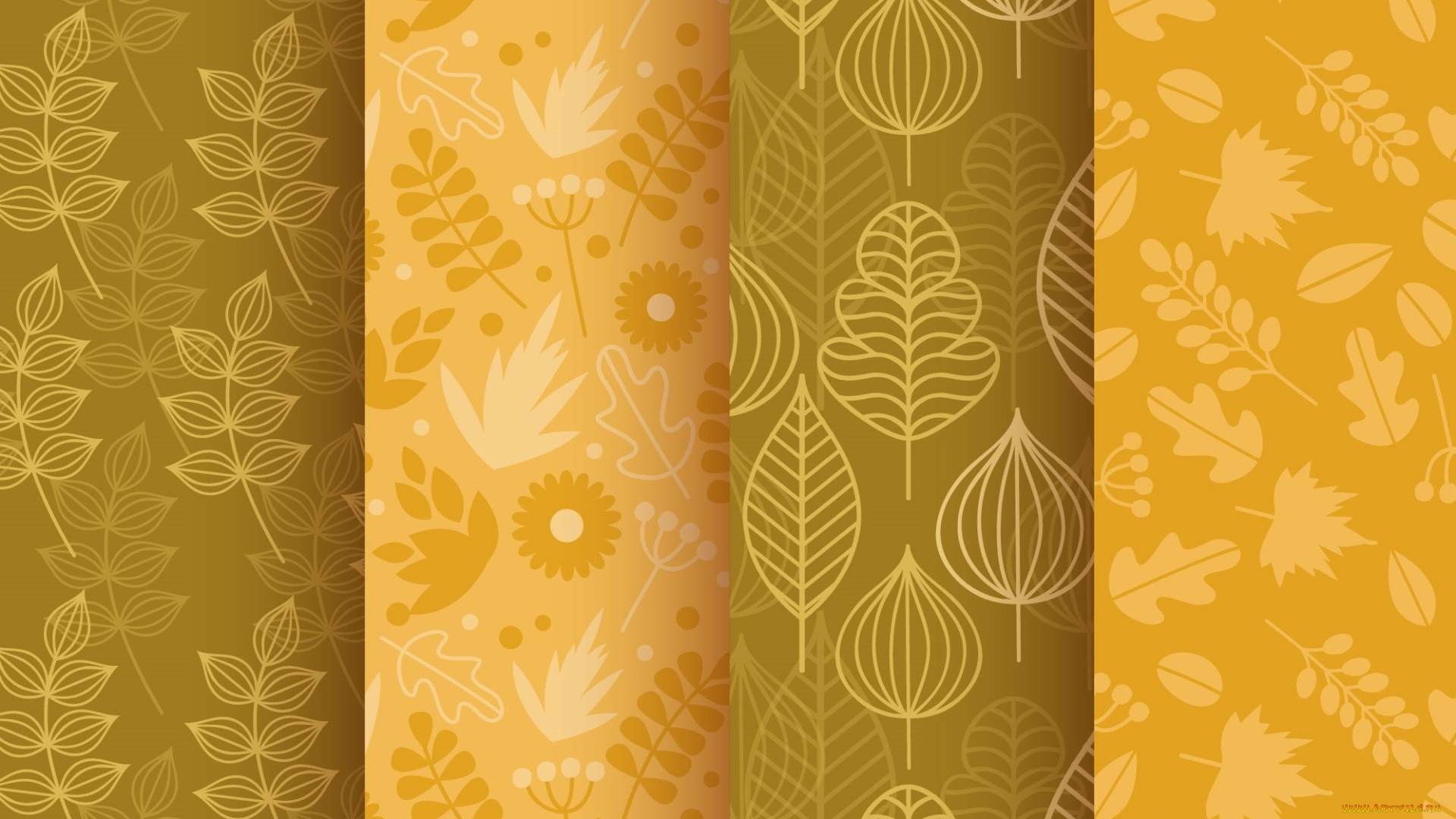 векторная, графика, природа, , nature, осень, patterns, листочки, фон, текстура