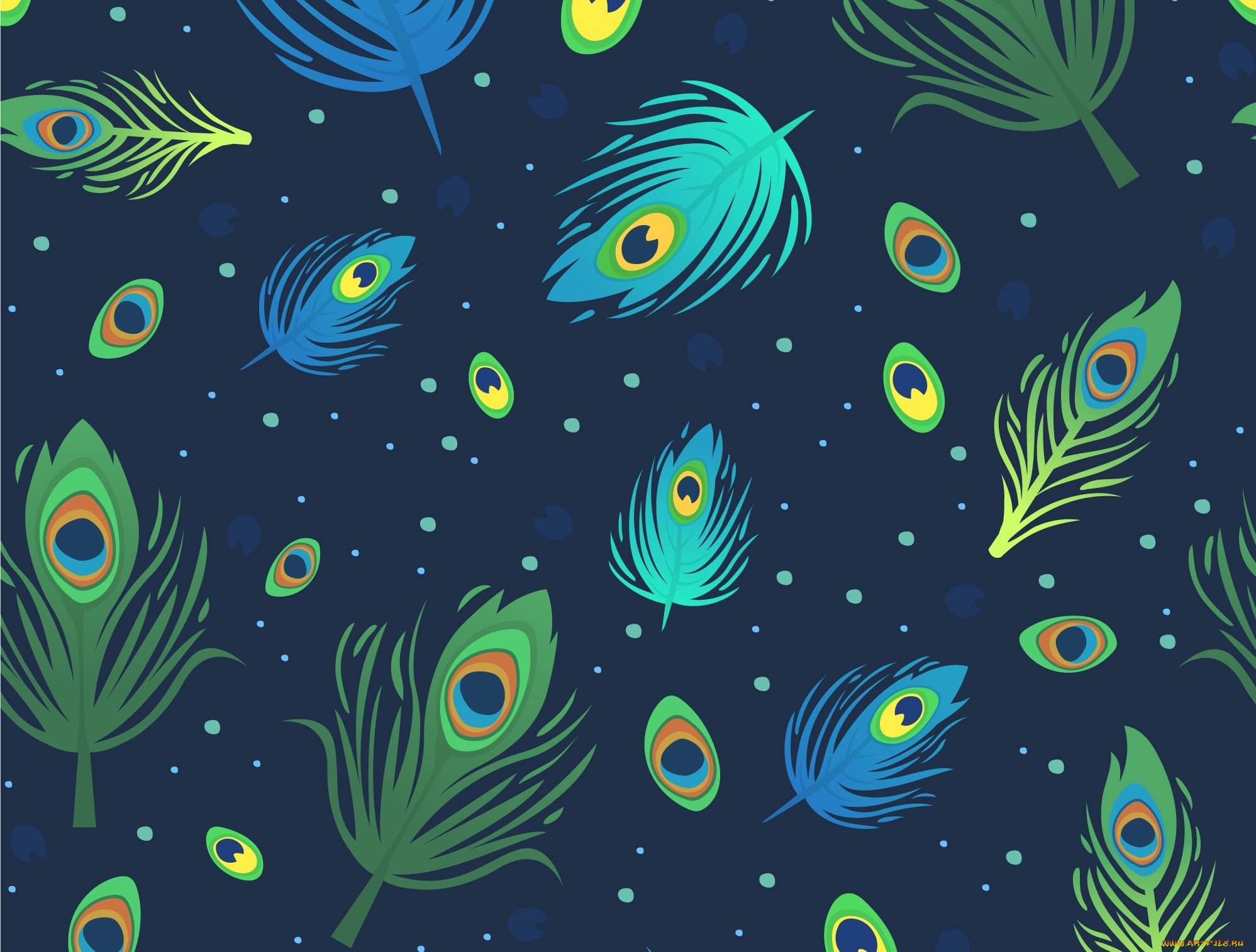 векторная, графика, другое, , other, peacock, feather, pattern, узор, фон, синий
