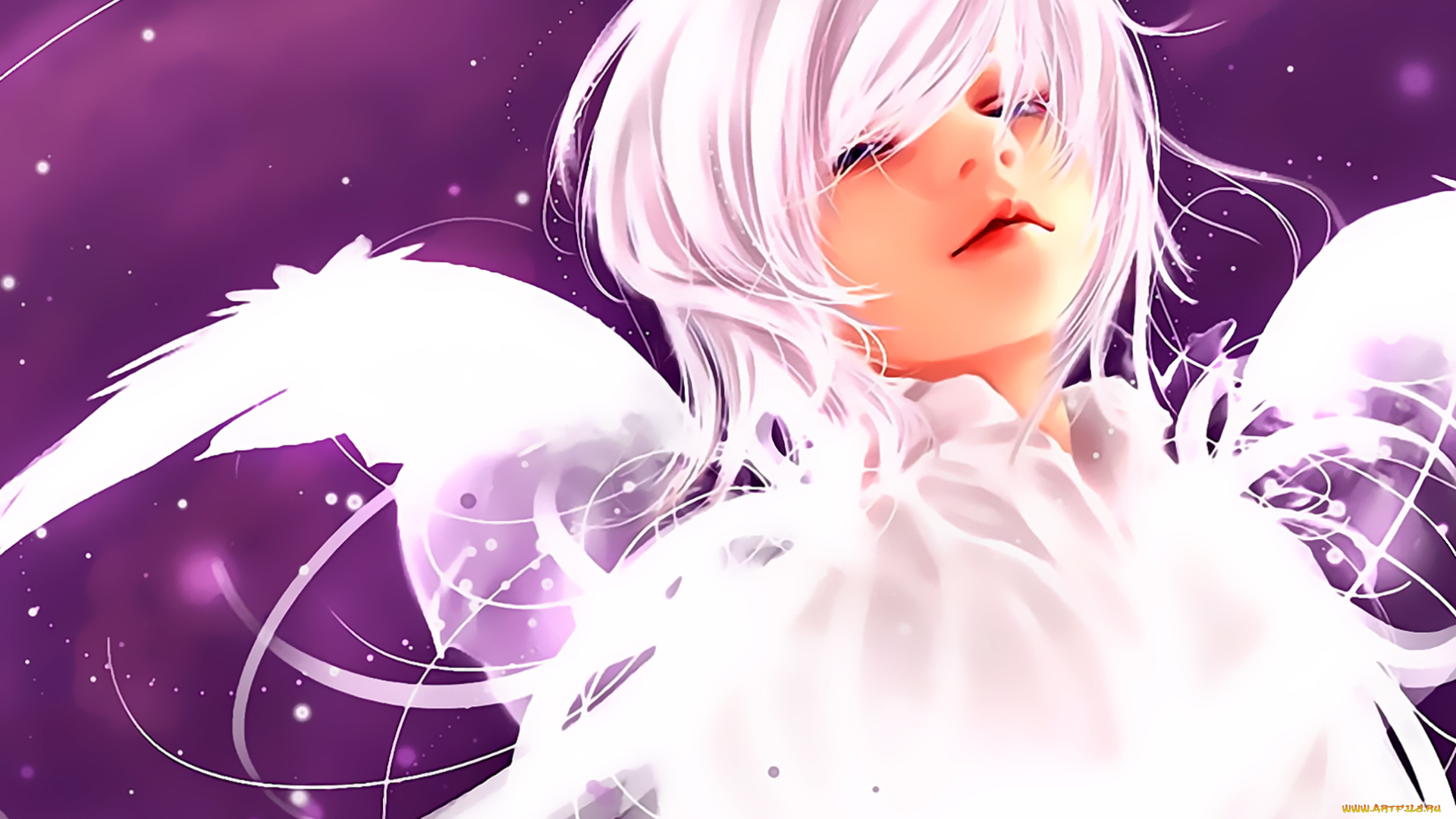 календари, аниме, крылья, ангел, лицо, calendar, 2020