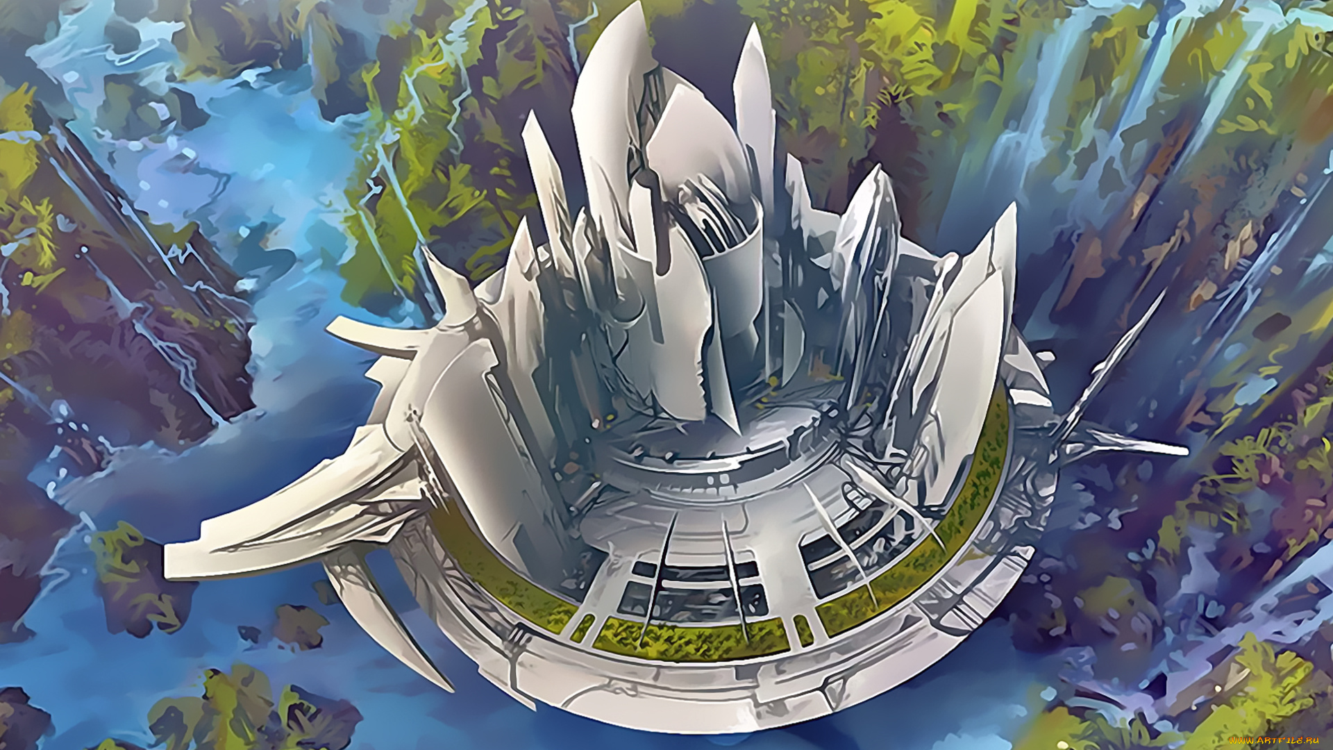 календари, фэнтези, водопад, природа, аппарат, calendar, 2020