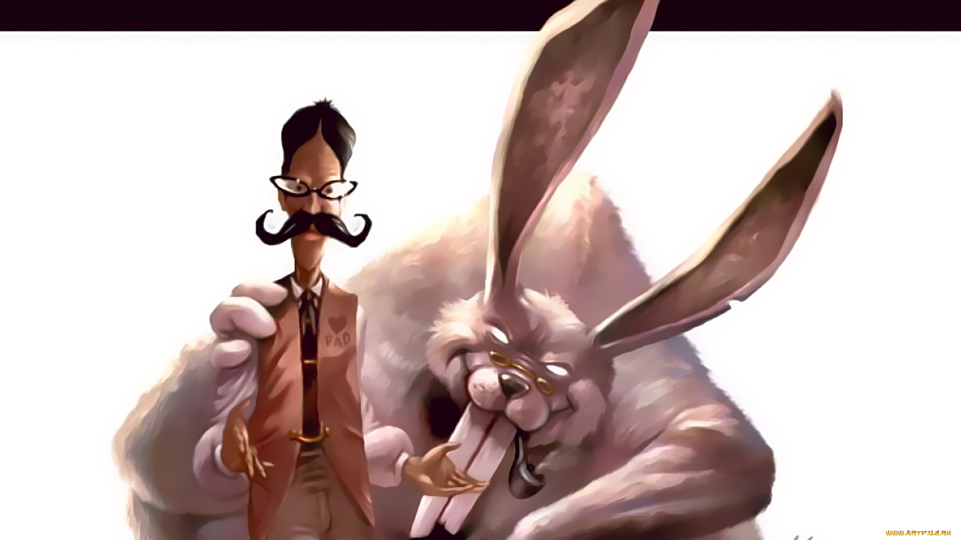 календари, рисованные, , векторная, графика, кролик, трубка, мужчина, усы, очки, животное, calendar, 2020