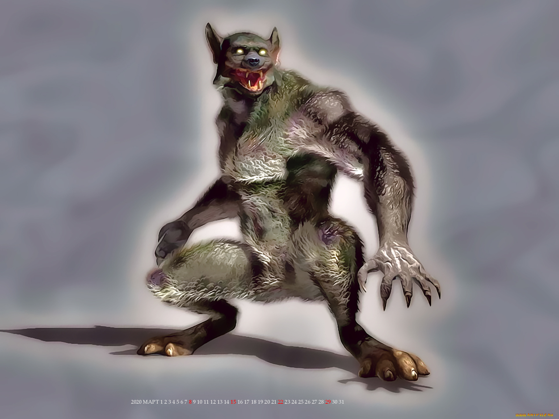 календари, фэнтези, оборотень, существо, чудовище, calendar, 2020