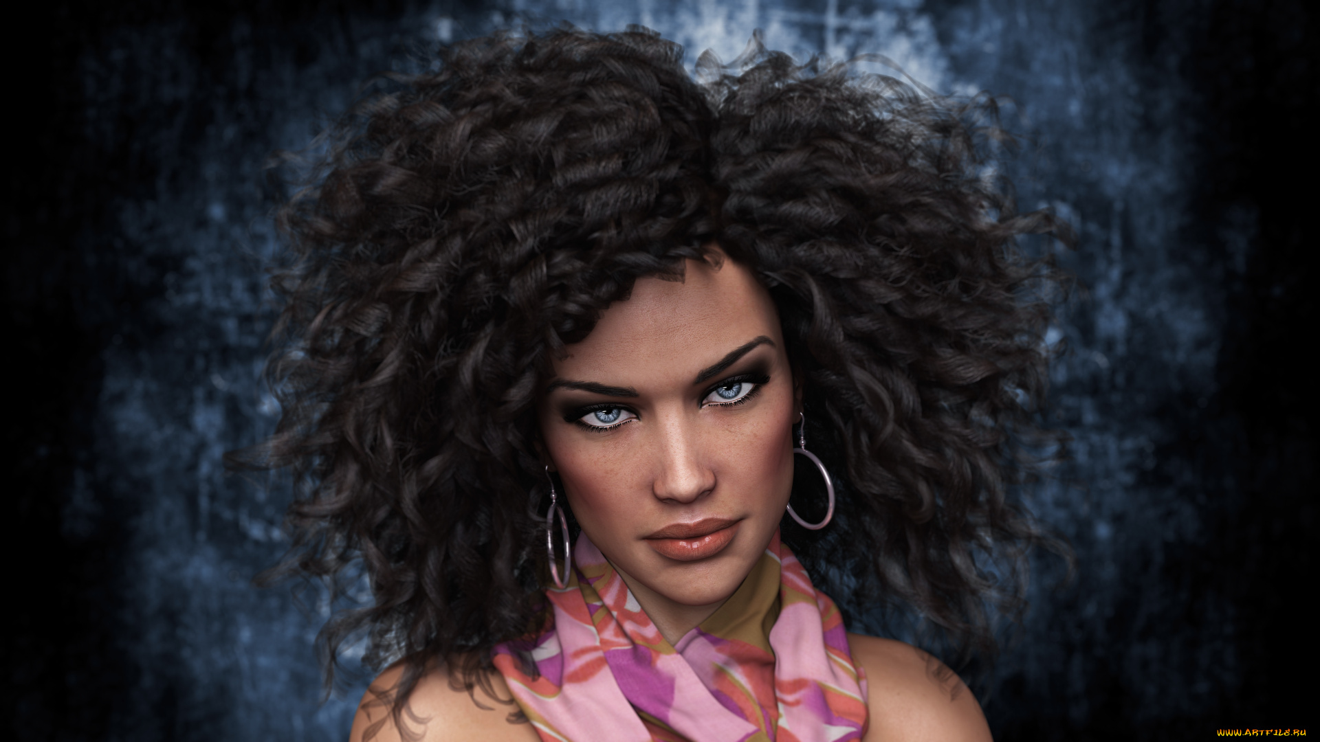 3д, графика, портрет, , portraits, девушка, фон, взгляд