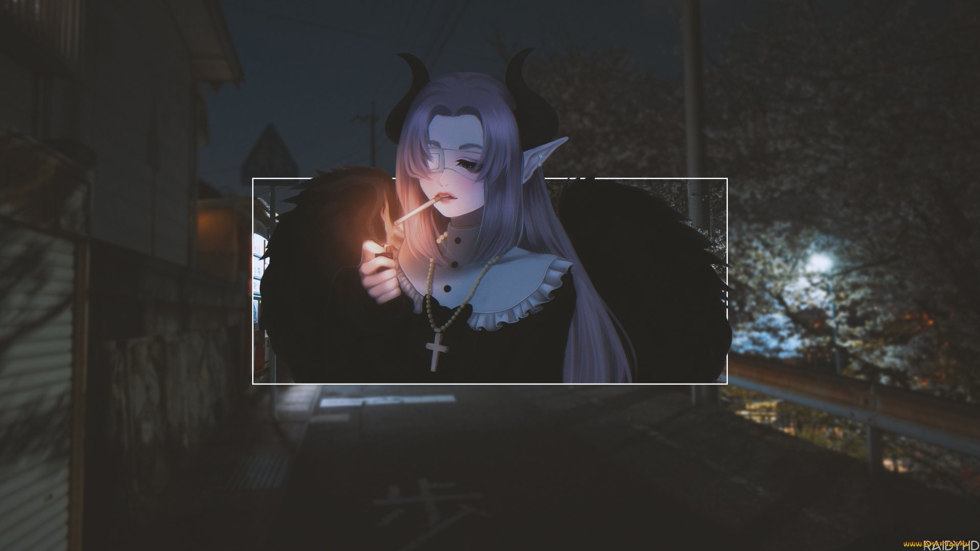 аниме, ангелы, , демоны, девушка