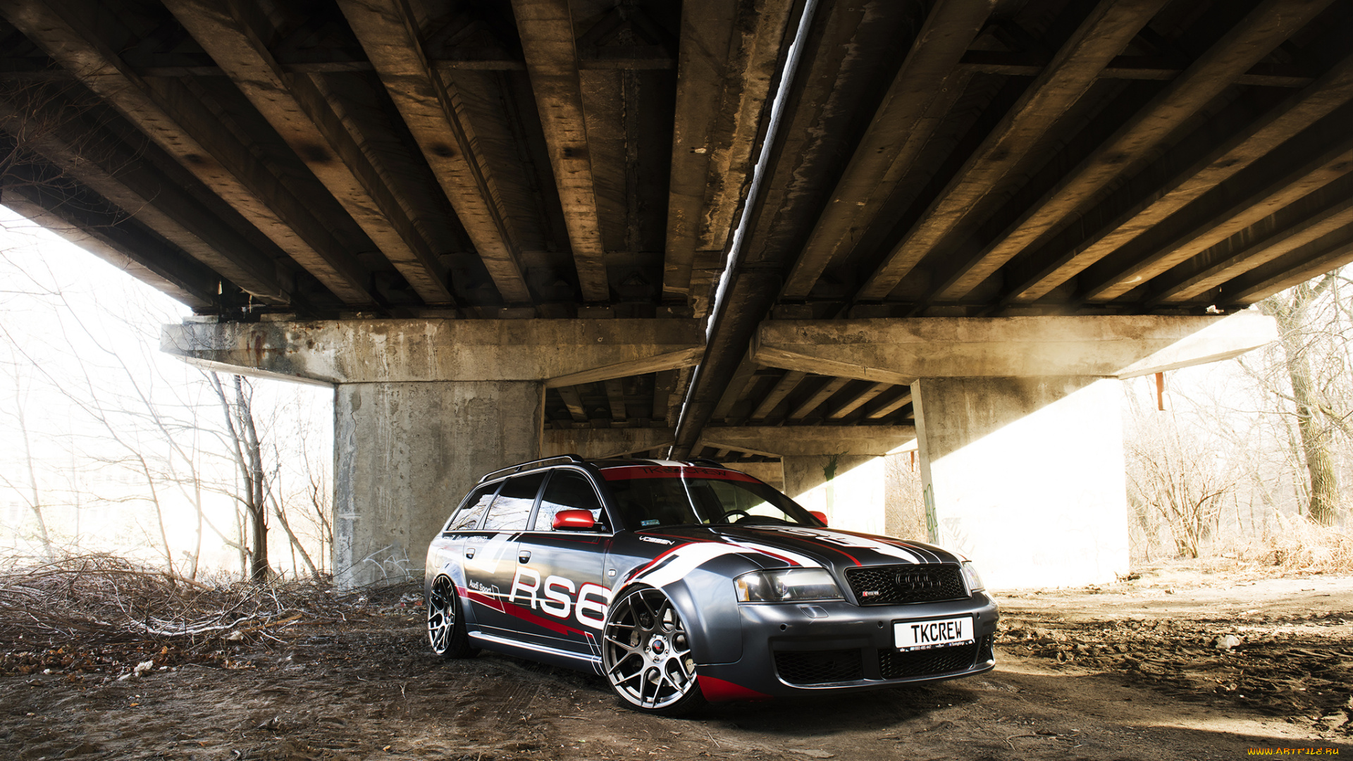 audi, rs6, автомобили, audi, rs6, grey, sportcar, livery, bridge