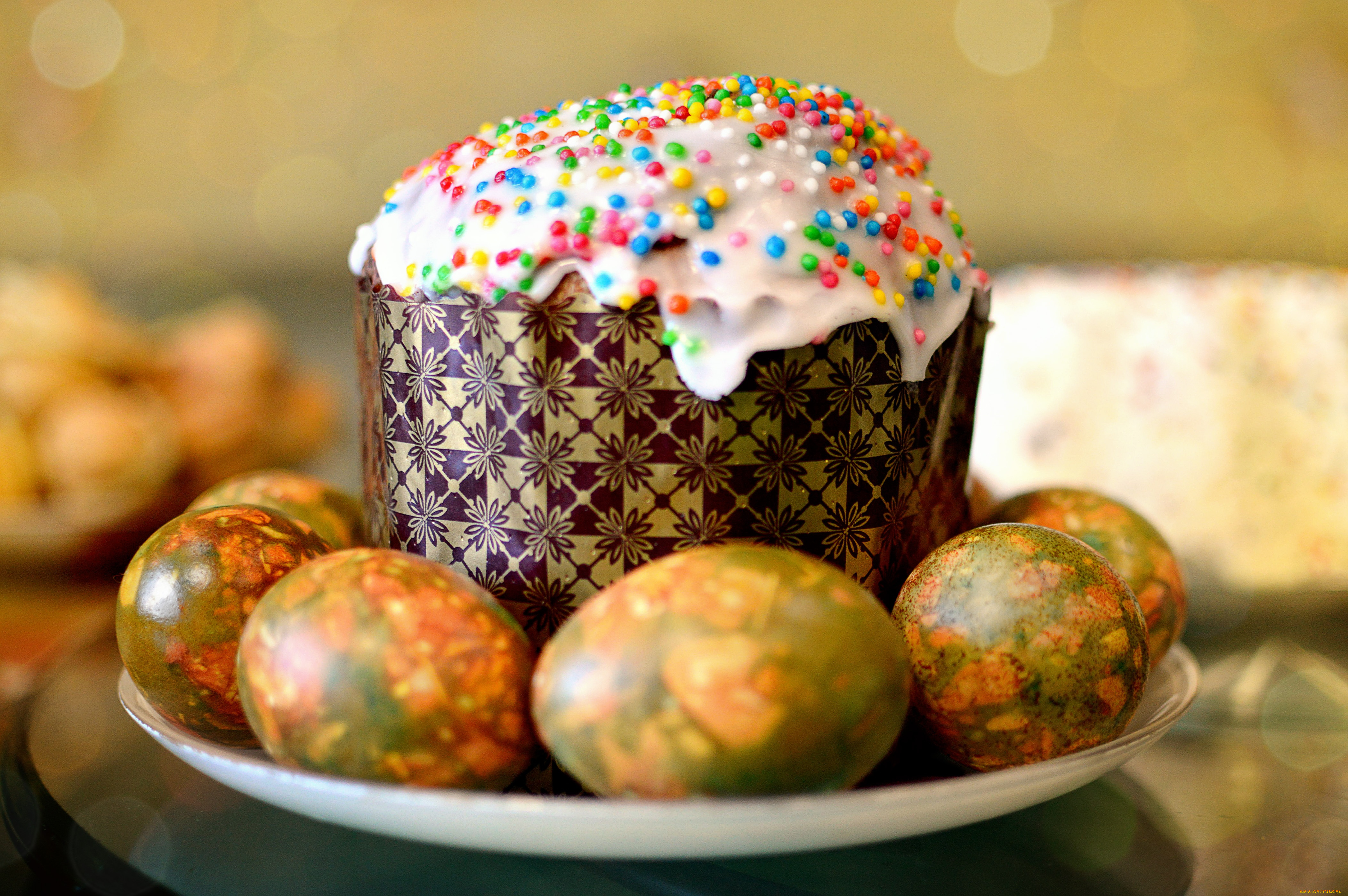 праздничные, пасха, тарелка, кулич, яйца