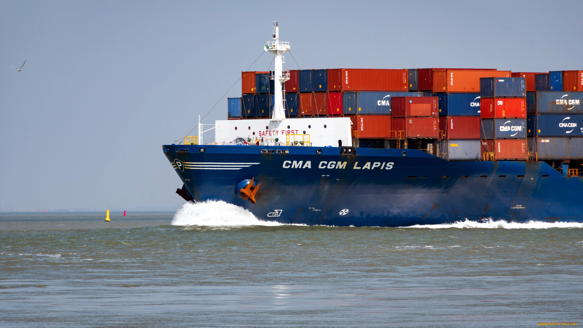корабли, грузовые, суда, контейнеровоз