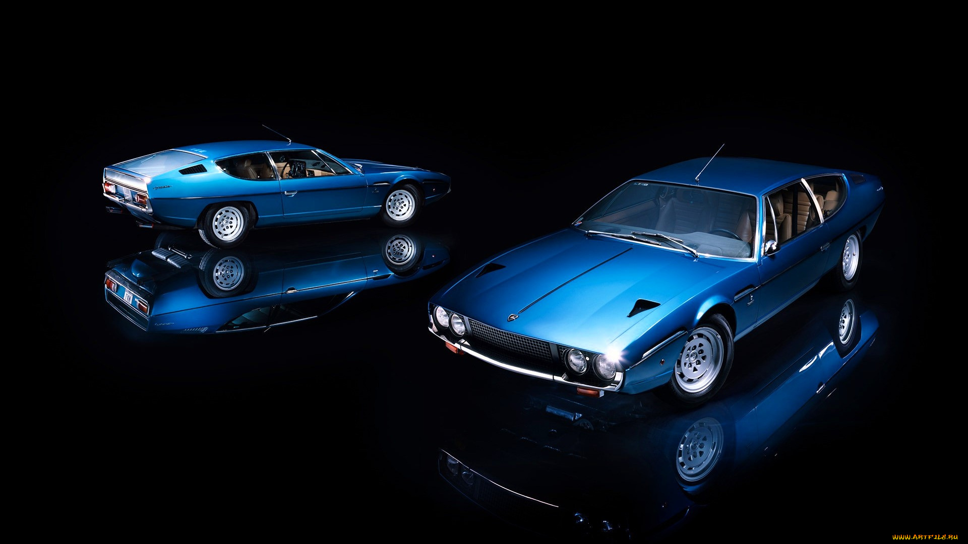 lamborghini, espada, автомобили, lamborghini, голубые, ракурсы