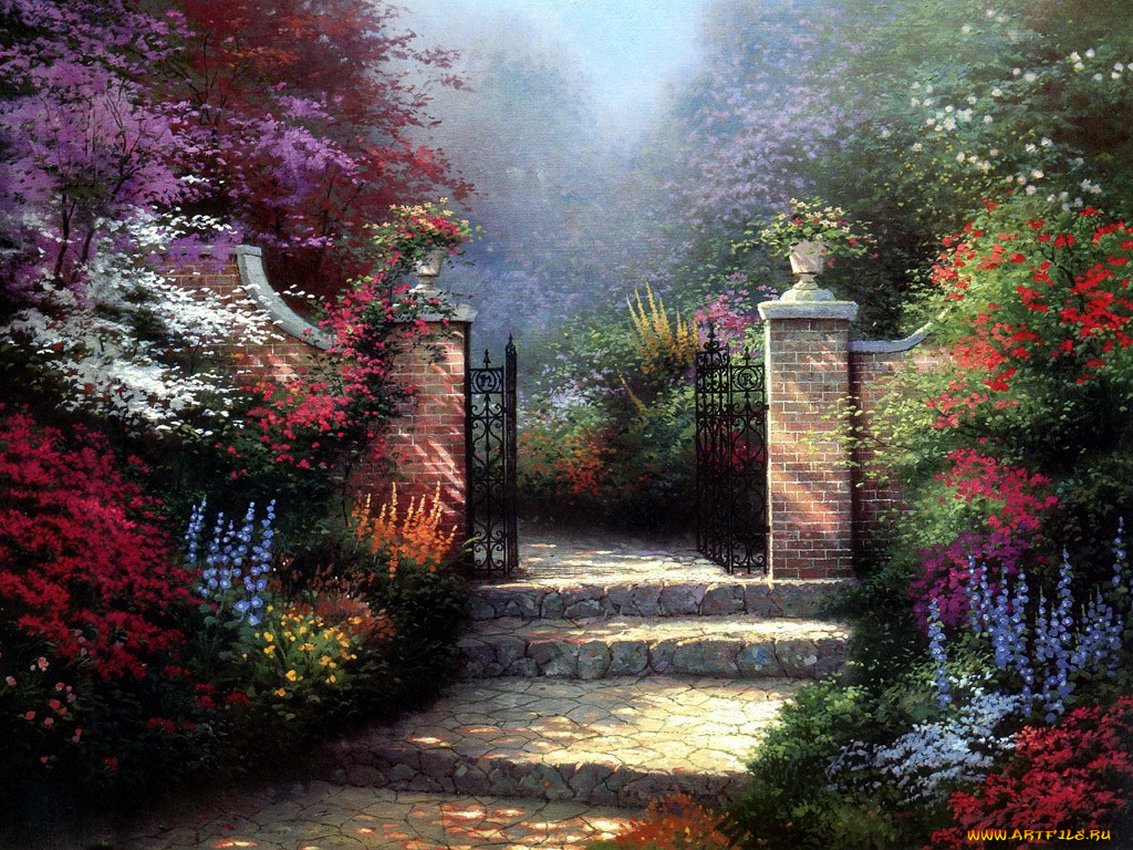 thomas, kinkade, рисованные, природа